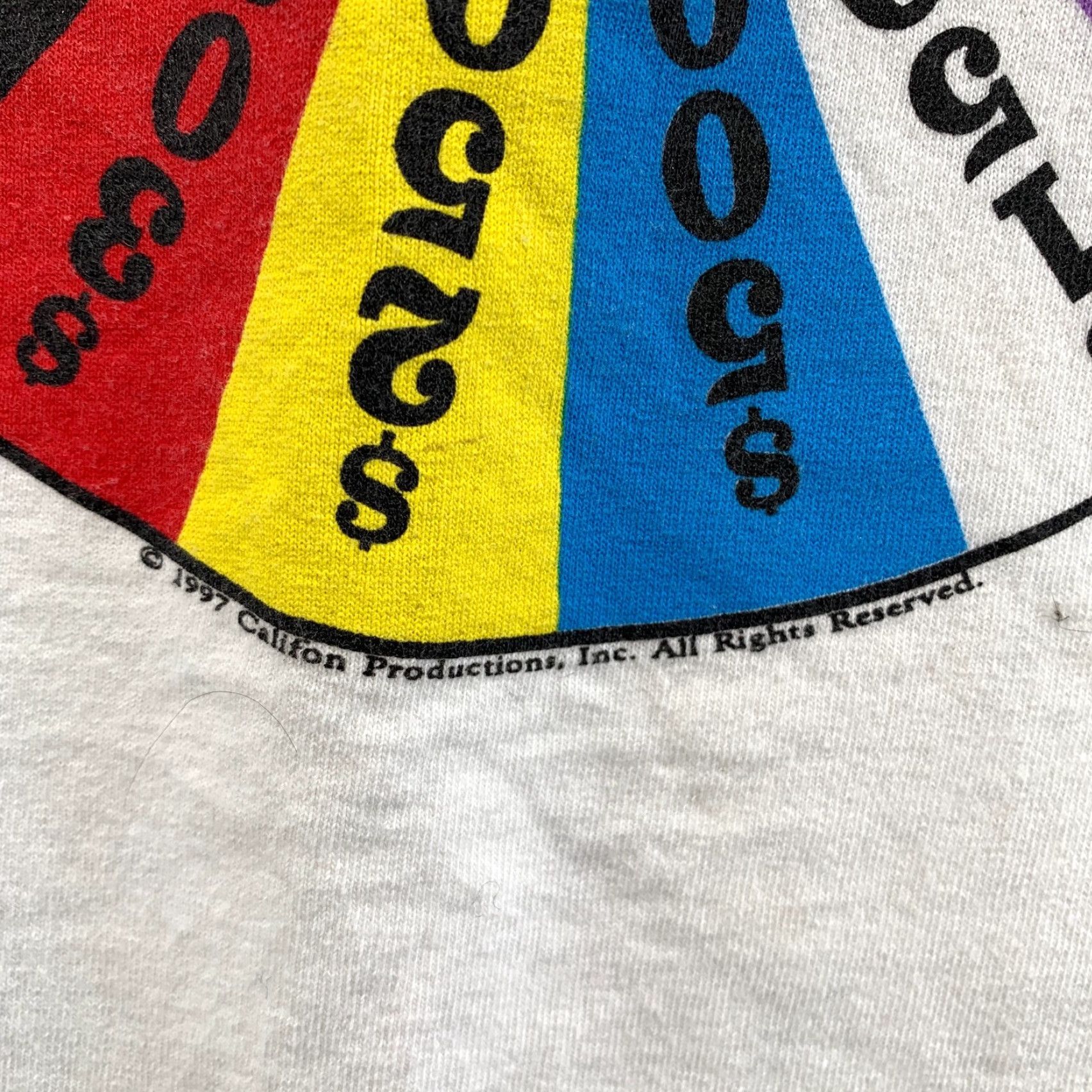 Vintage VINTAGE Wheel Of Fortune T-Shirt White Pinwheel Graphic Adult XL 23.5x30 90s Men Mens Size US XL / EU 56 / 4 - 7 Thumbnail