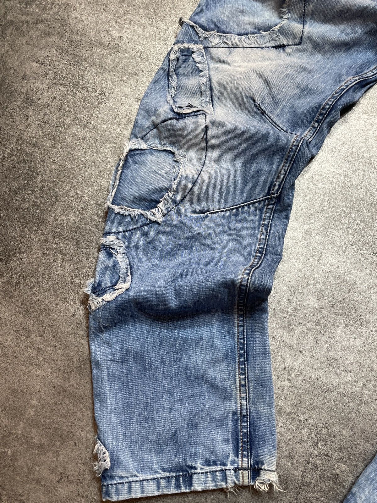 Vintage 🔥RARE🔥Vintage Y2K Denim Jeans Distressed Rare Avant Garde Size US 32 / EU 48 - 7 Thumbnail