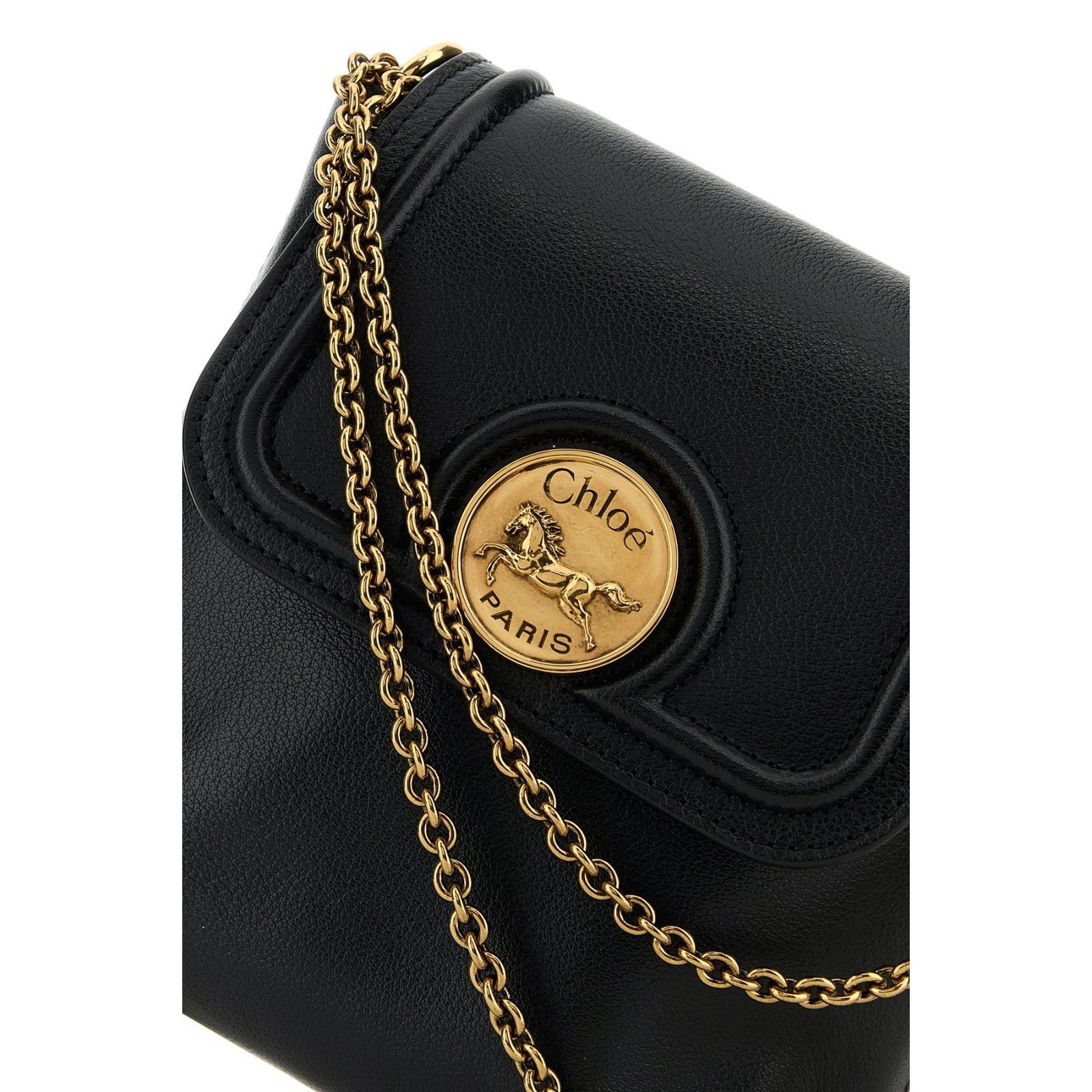 Chloe Chloe Horse Medal Black Leather Backpack New & Authentic Size ONE SIZE - 4 Thumbnail