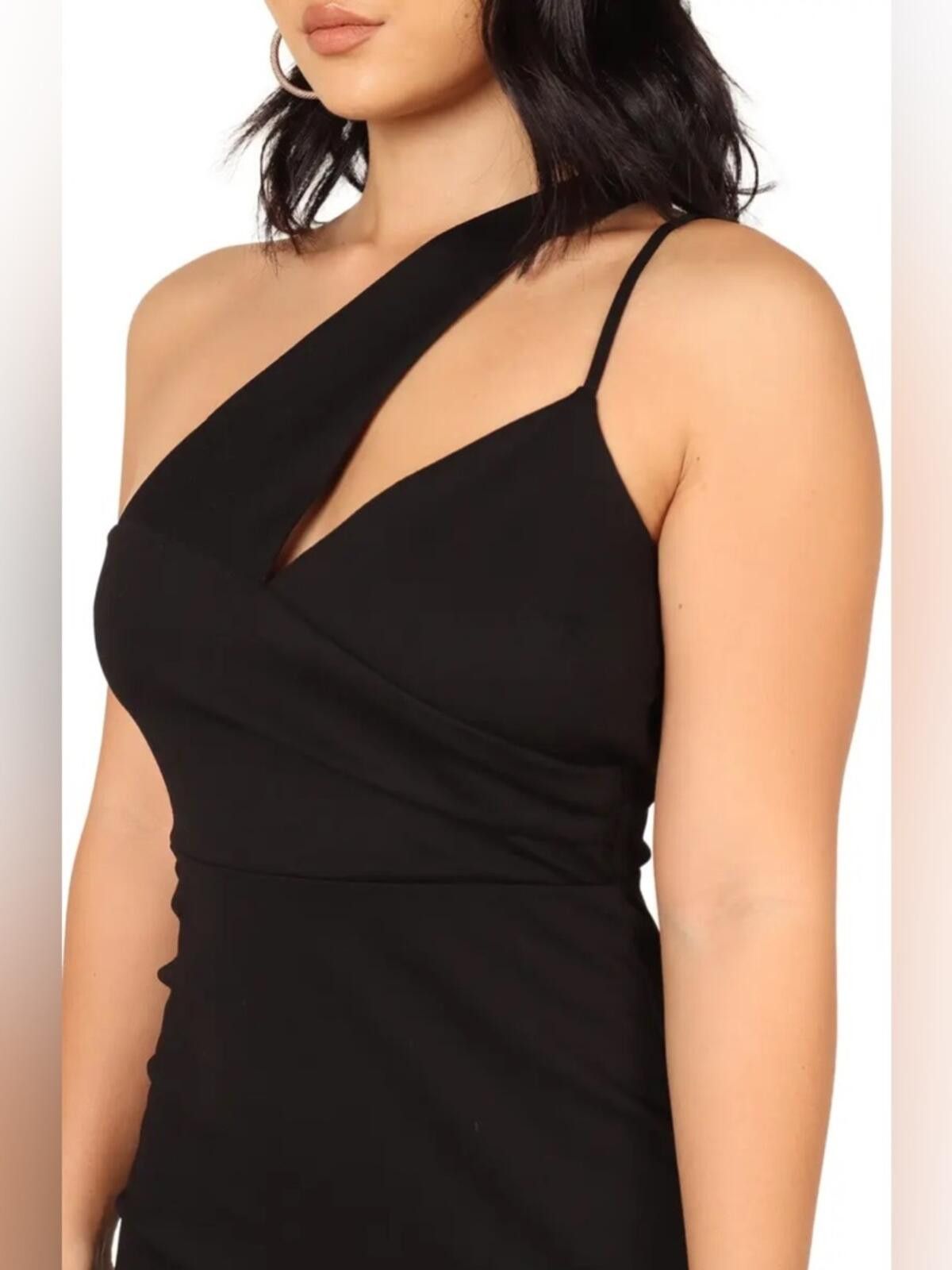 Other Petal & Pup Jolie Asymmetric Sheath Midi Dress Size 8 Black Size M / US 6-8 / IT 42-44 - 2 Thumbnail