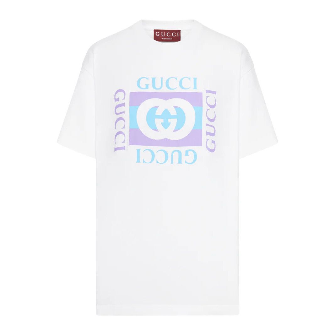 GUCCI White Cotton T-shirt New )