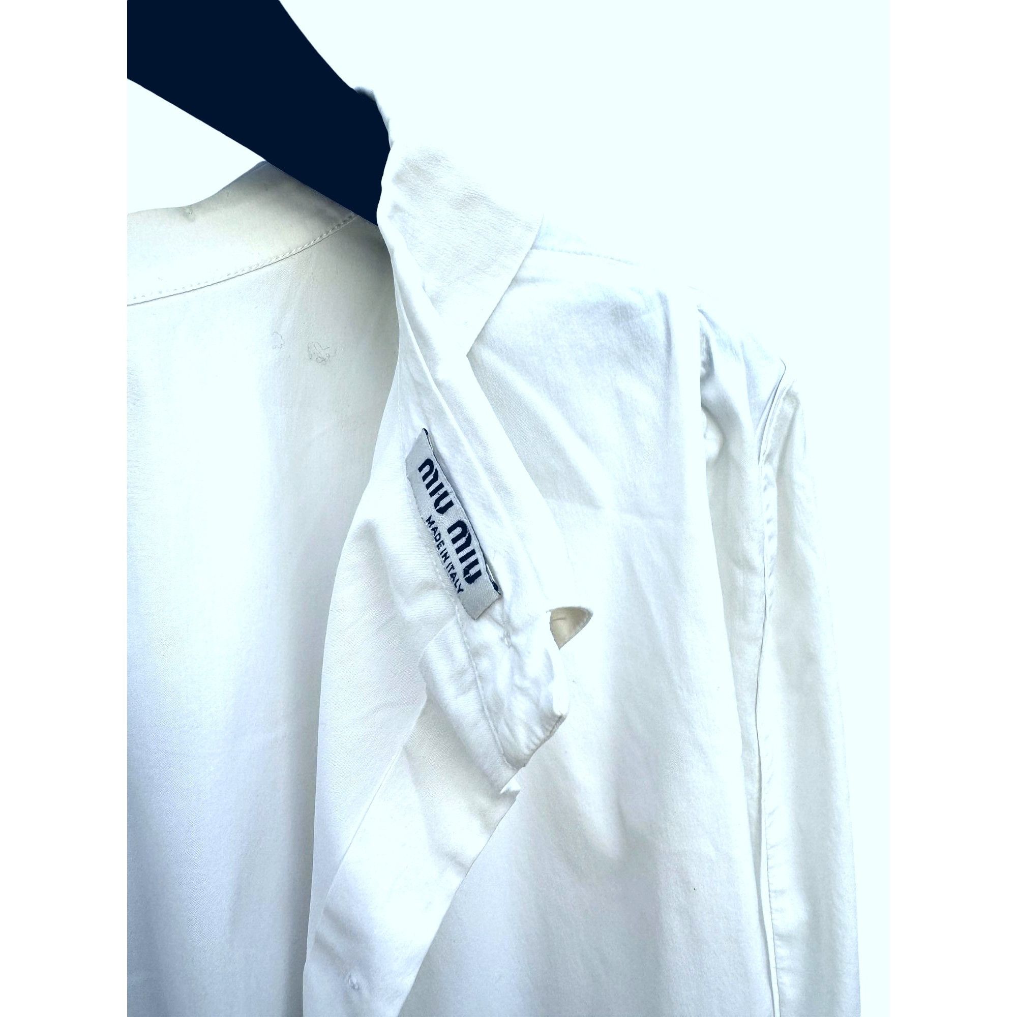 Miu Miu White Reversed Shirt Size M / US 6-8 / IT 42-44 - 8 Thumbnail