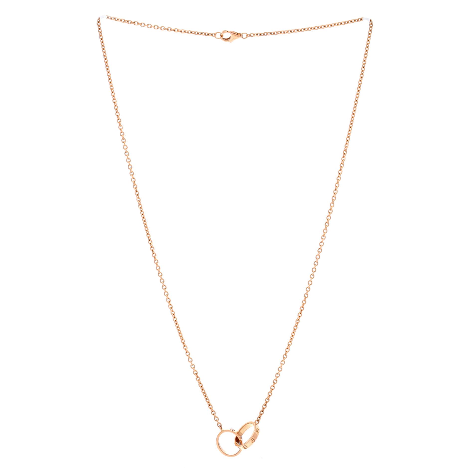 Cartier Love Interlocking Necklace 18K Rose Gold Size ONE SIZE - 1 Thumbnail
