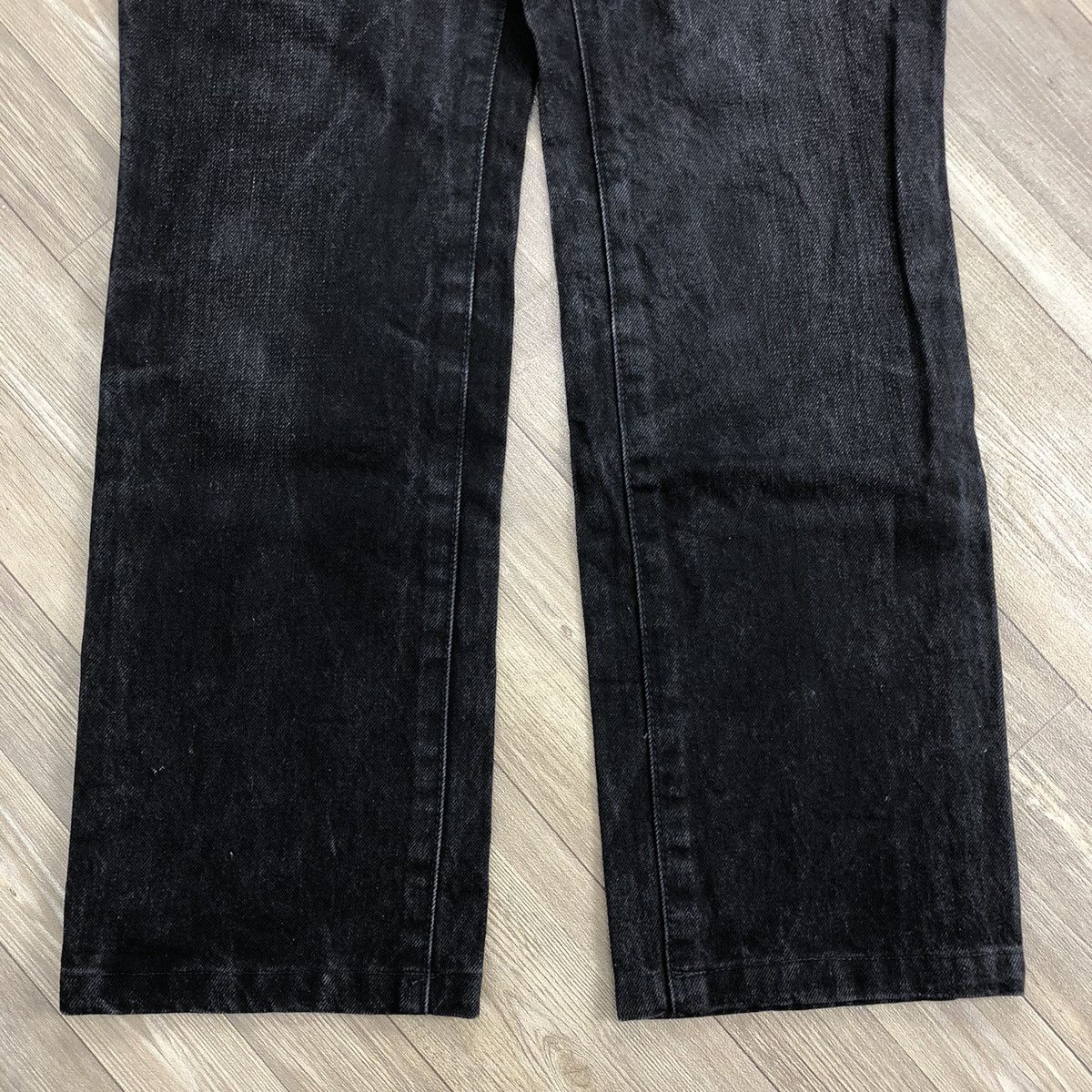 5351 POUR LES HOMMES 2000s 5351 Pour Les Hommes Black Washed Straight Wide Jeans Size US 28 / EU 44 - 7 Thumbnail