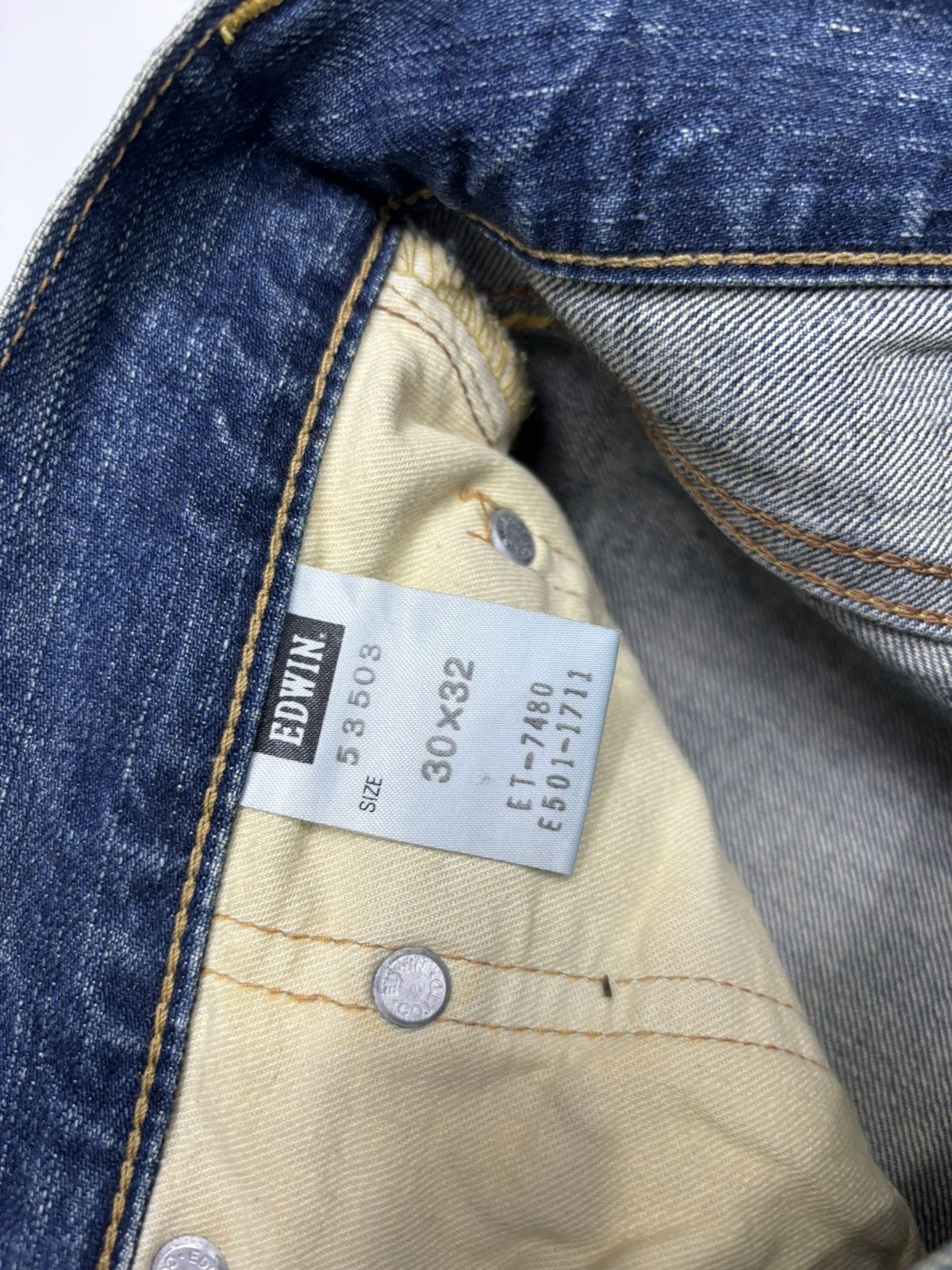 Edwin Rare Edwin Skull Studded Distressed Denim Jeans Size US 30 / EU 46 - 12 Thumbnail