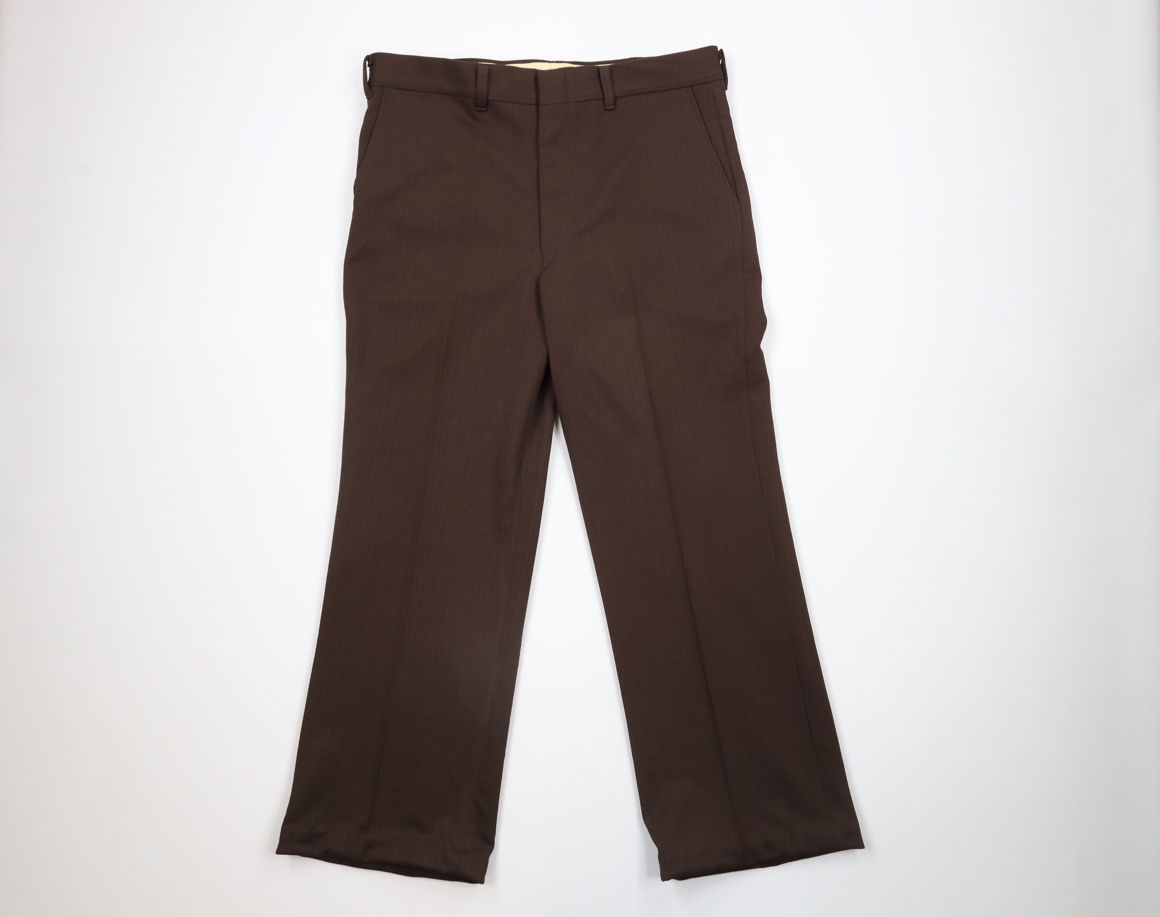 Vintage Vintage 60s 70s Streetwear Bell Bottoms Pants Brown USA Size US 36 / EU 52 - 1 Thumbnail