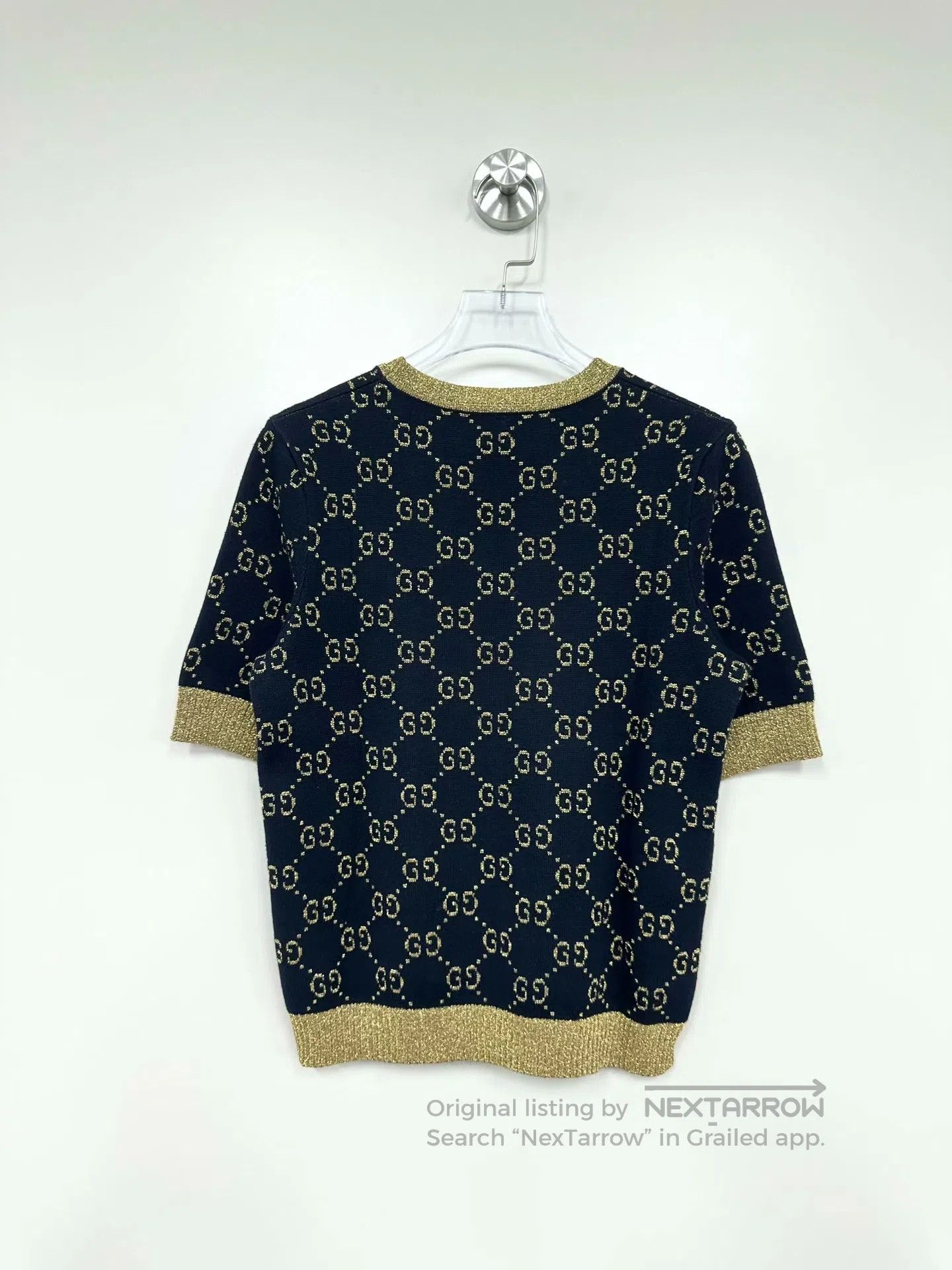 Gucci Guicci Black Gold Thread Monogram All-over Printed Logo Kn Size US XS / EU 42 / 0 - 2 Thumbnail