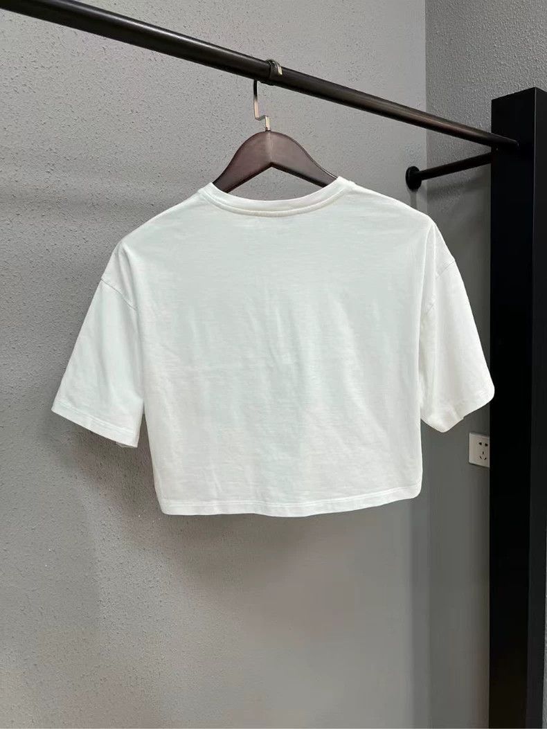 Prada Miu Miu Cropped Short Sleeve White TShirt -2505 Size US XS / EU 42 / 0 - 2 Thumbnail