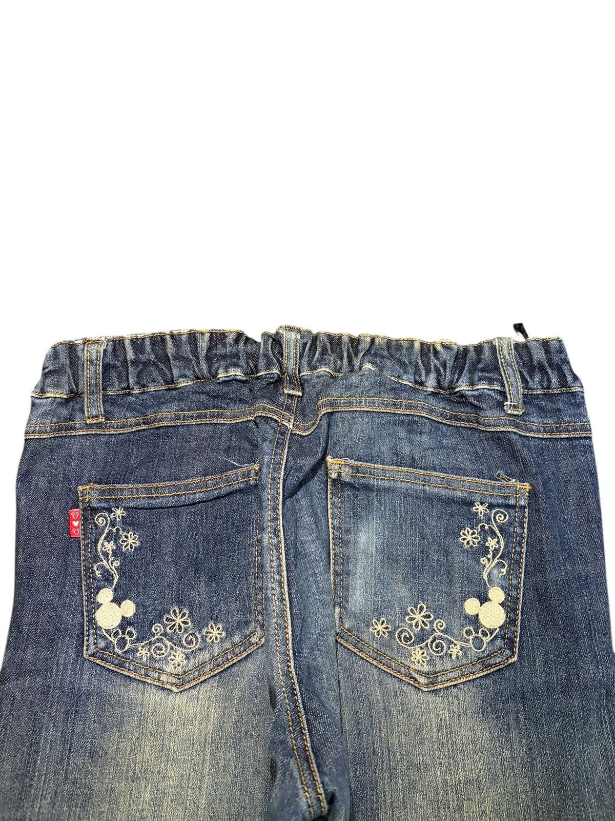 Disney Vintage Disney Embroidered Mud Wash Distressed Flare Jeans Size 28" / US 6 / IT 42 - 4 Thumbnail