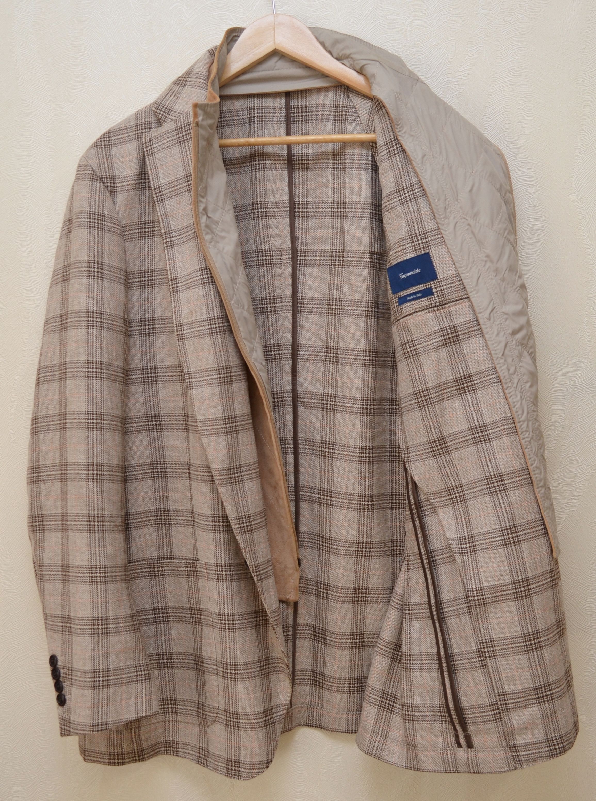 Designer × Faconnable Faconnable Blazer Jacket Unlined Check Wool EU58 US48 Size 48R - 10 Thumbnail