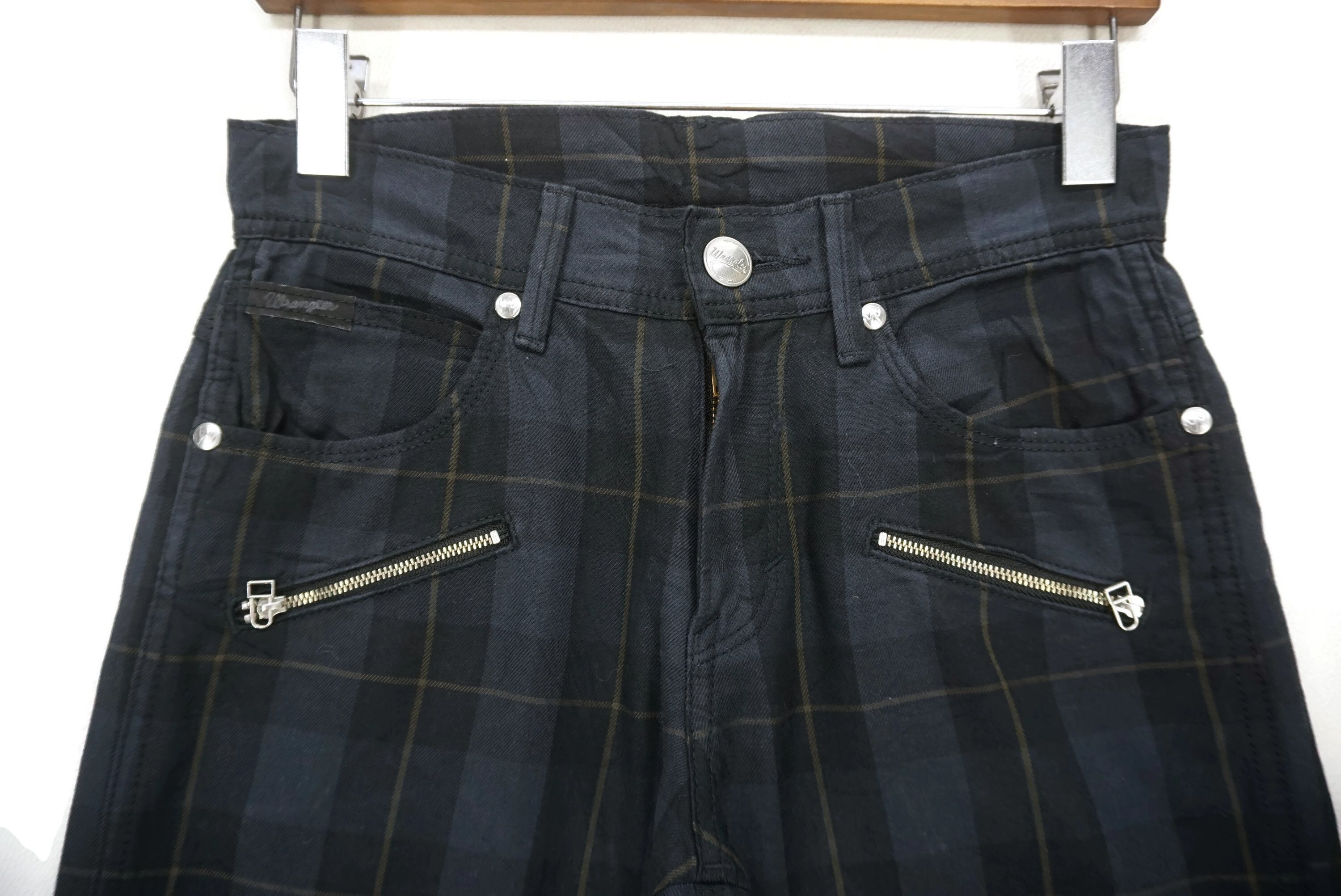 Wrangler Bondage Pants Size 26 fit W28xL32 Cowboy Multi Zipper Plaid Size 26" / US 2 / IT 38 - 3 Thumbnail