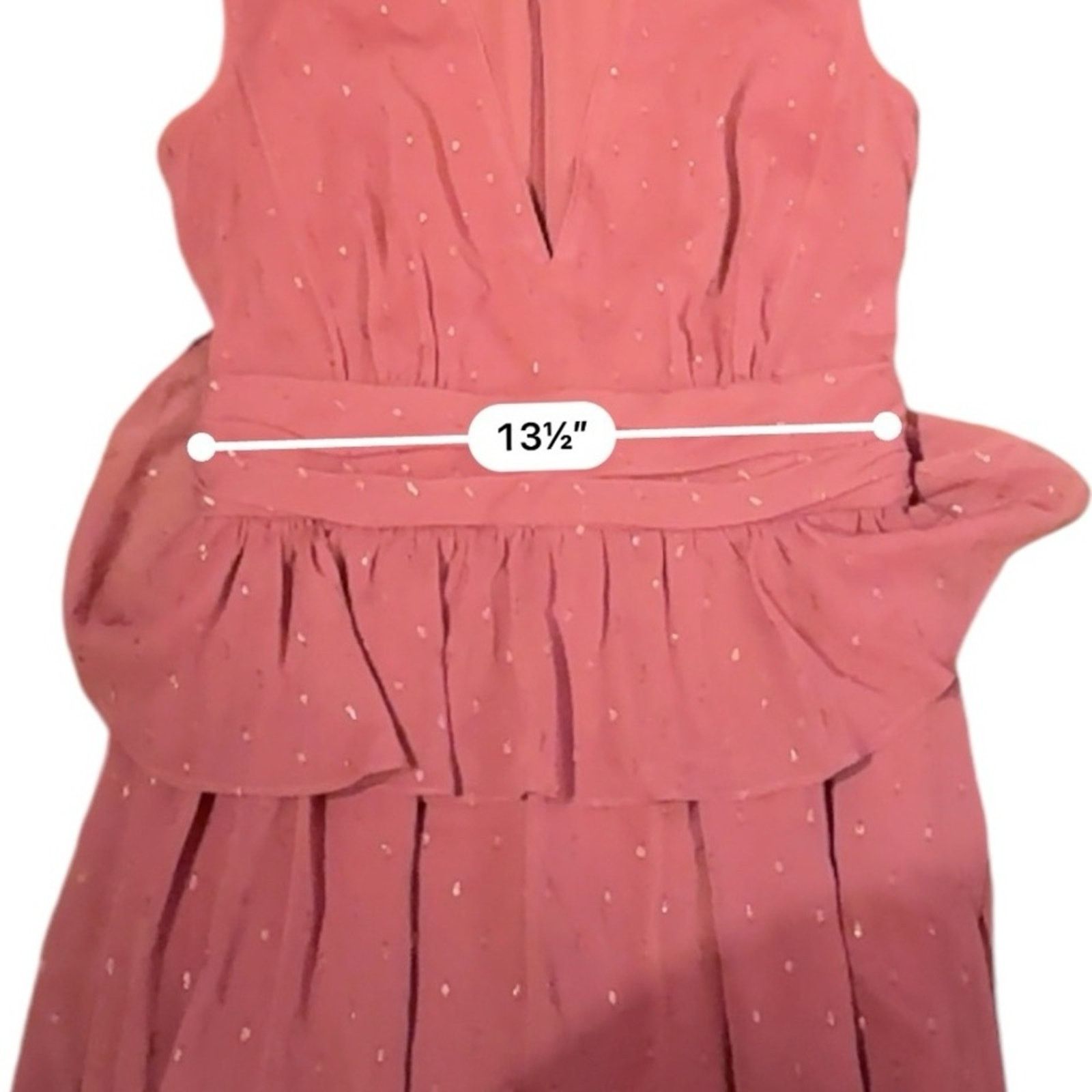 REVOLVE LDT Pink Rose Metallic Peplum Waist V Neck Maxi Gown Dress Size S / US 4 / IT 40 - 10 Thumbnail