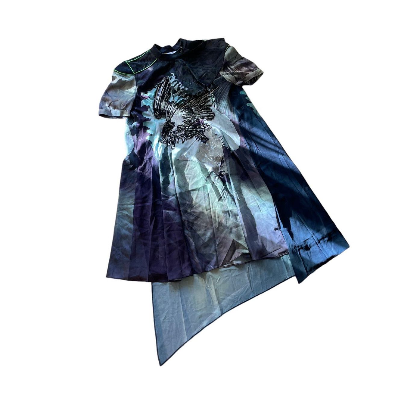 image of Long Blue Dress By Mukzin - Dreamy Landscape, Women's (Size Small)