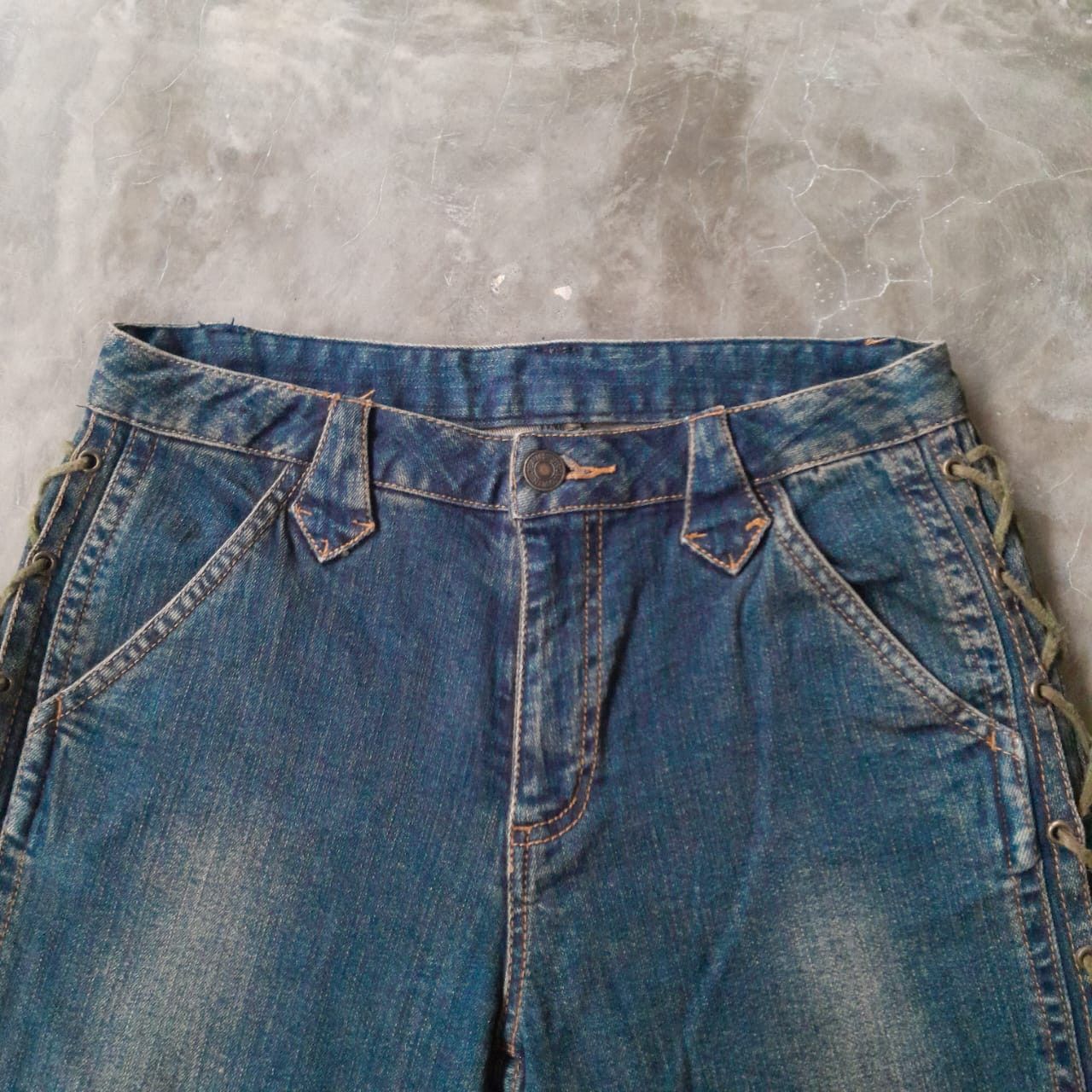 Japanese Brand Y2K Browd Win Lace up Flare Jeans Size 27 Size 27" / US 4 / IT 40 - 4 Thumbnail