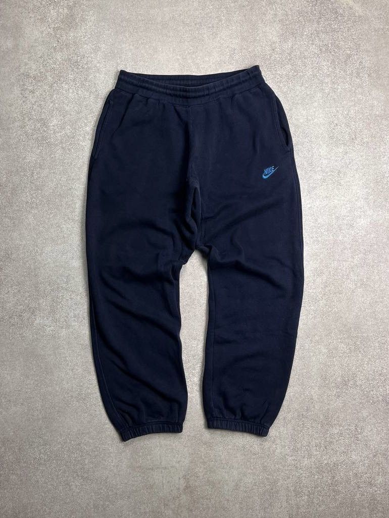Nike VINTAGE NIKE BAGGY FLARED BLUE COTTON SWEATPANTS Y2K L Size US 34 / EU 50 - 1 Thumbnail