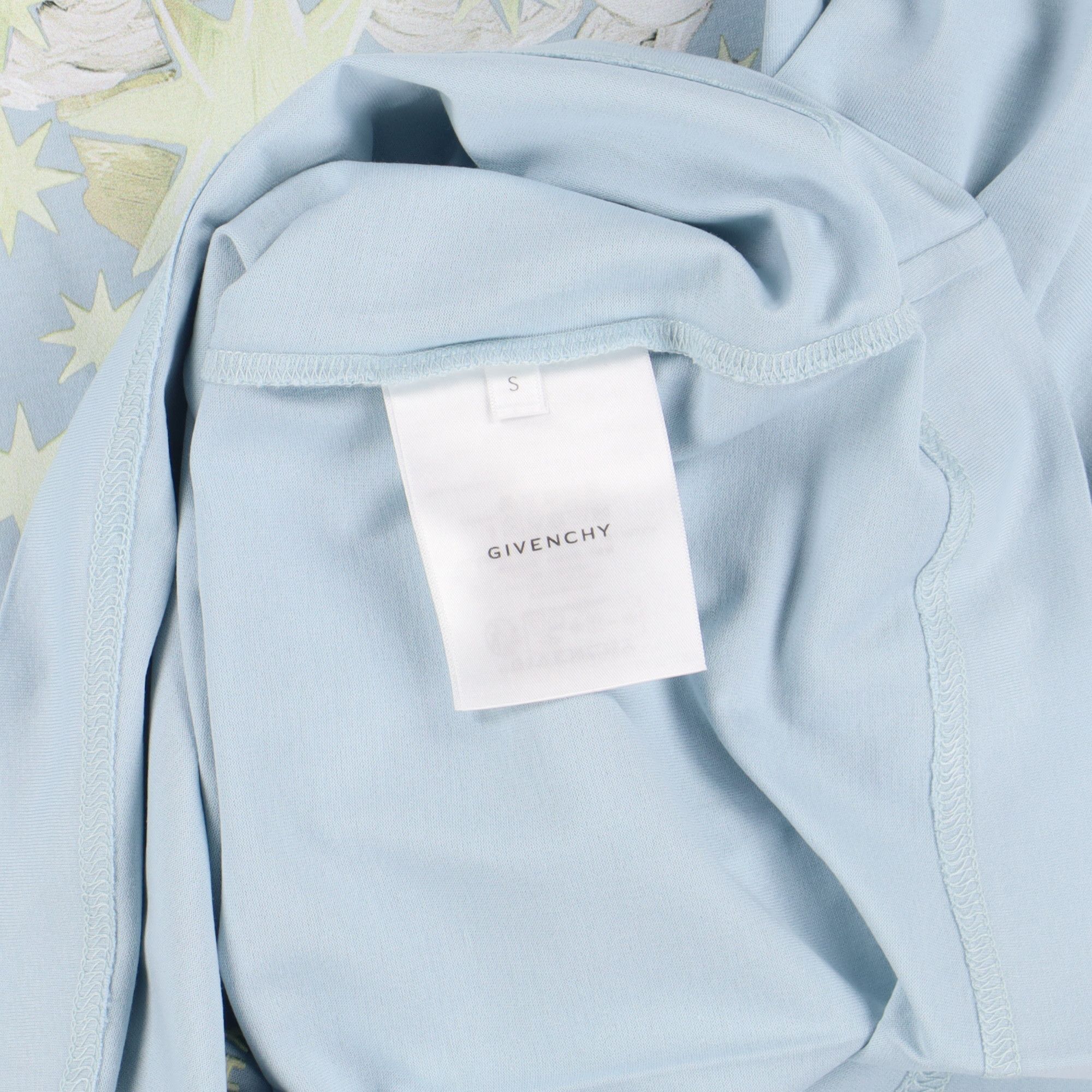 Givenchy Sky Blue Aqua Stars Logo Oversized T-Shirt Size US S / EU 44-46 / 1 - 6 Thumbnail