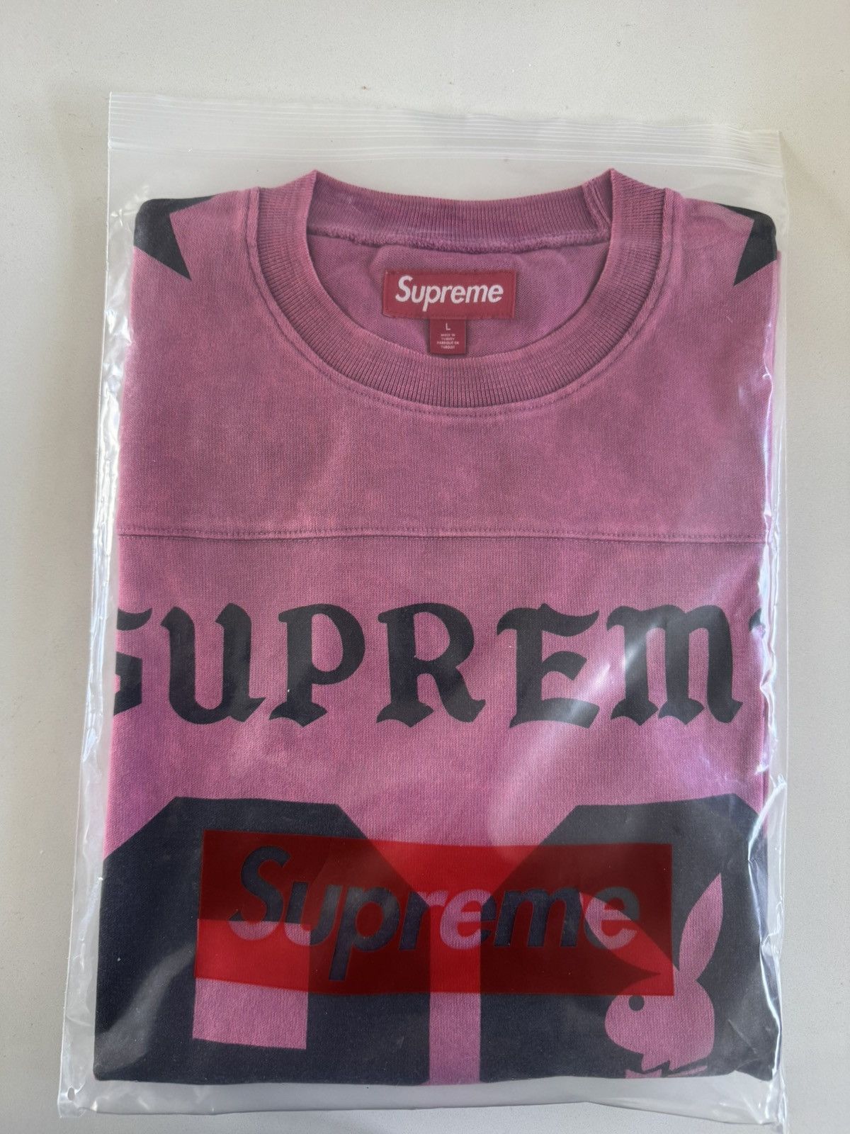 Playboy × Supreme Supreme ® Playboy ® L/S Football Top Pink | Grailed