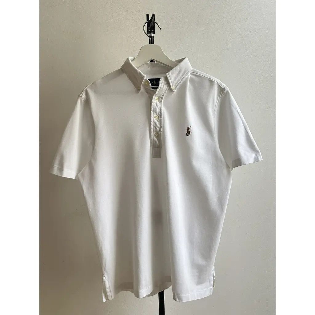 Polo Ralph Lauren Ralph Lauren White Knit Oxford Polo Shirt (Classic Logo) Size US M / EU 48-50 / 2 - 2 Thumbnail