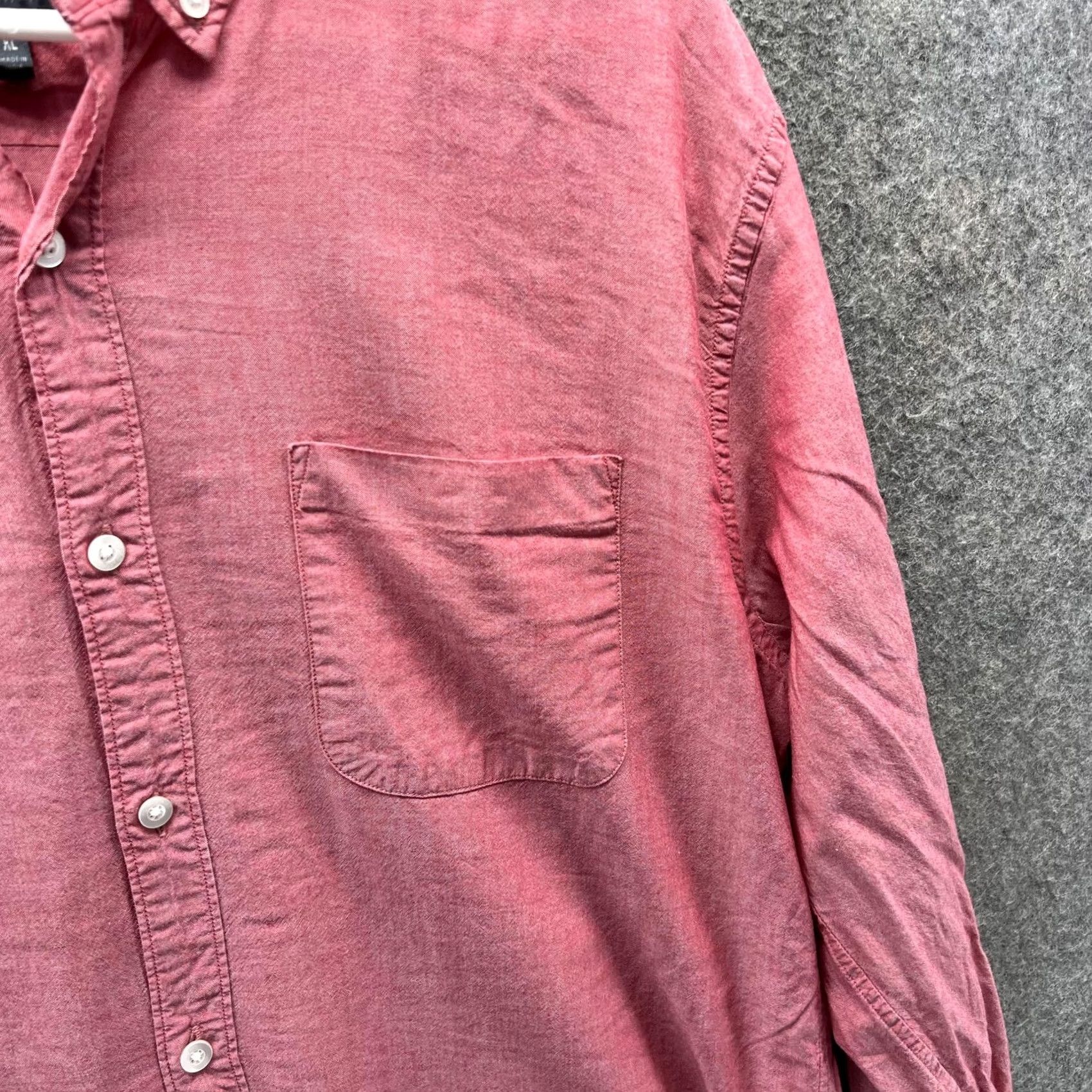 Bonobos Bonobos Shirt Mens XL Red Slim Fit Button-Down Long Sleeve Oxford Cotton Size US XL / EU 56 / 4 - 5 Thumbnail