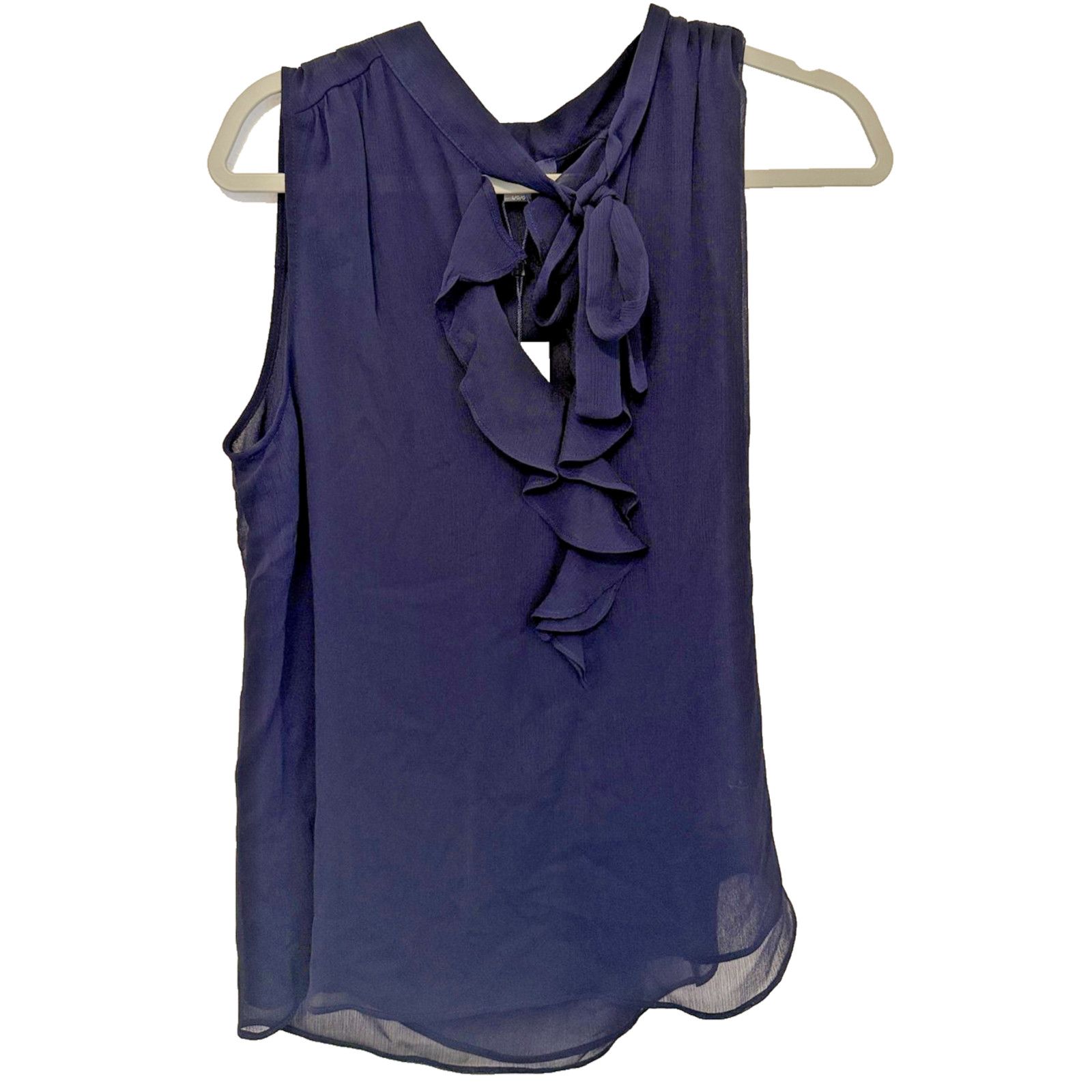 Tommy Hilfiger Tommy Hilfiger Blouse Women LG Navy Sleeveless Chiffon Top Size L / US 10 / IT 46 - 1 Thumbnail
