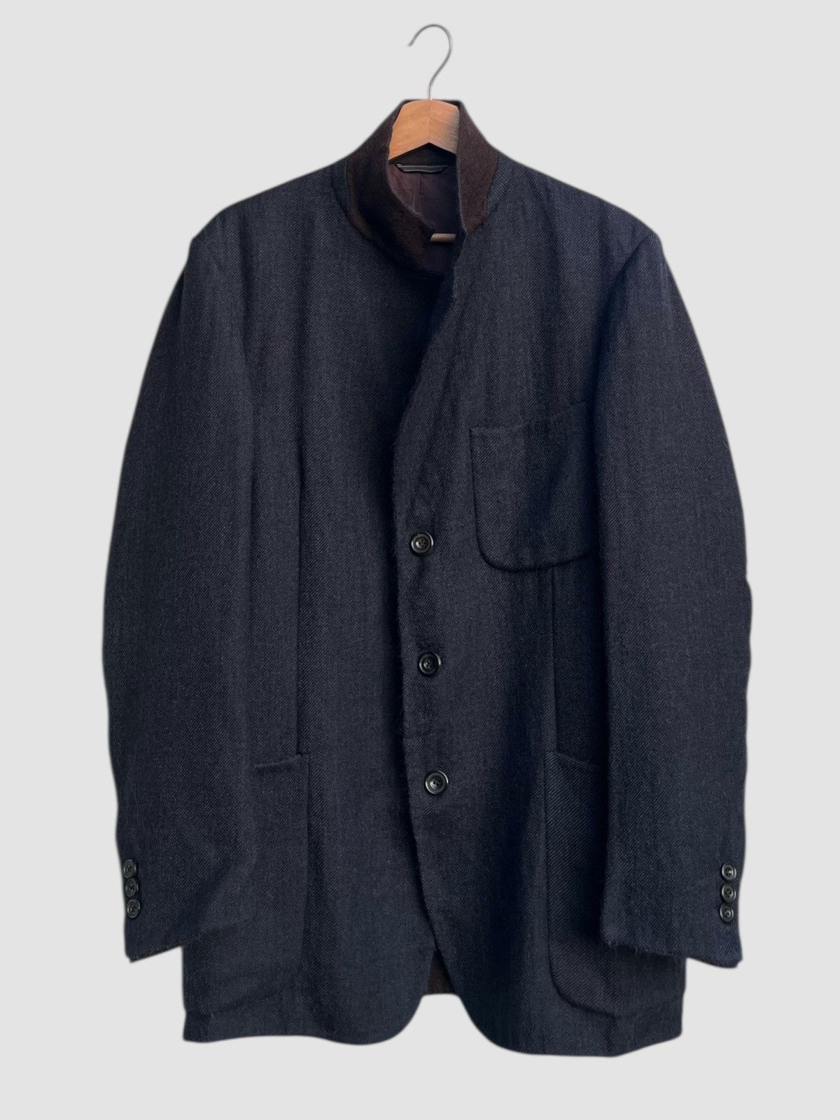 Ermenegildo Zegna Ermenegildo Zegna Soft Navy Tailored Jacket Size US L / EU 52-54 / 3 - 2 Thumbnail