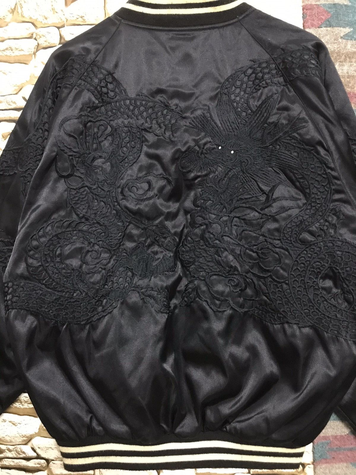 Japanese Brand × Vintage Vintage Souvenir Sukajan Black Dragon Size US L / EU 52-54 / 3 - 5 Thumbnail