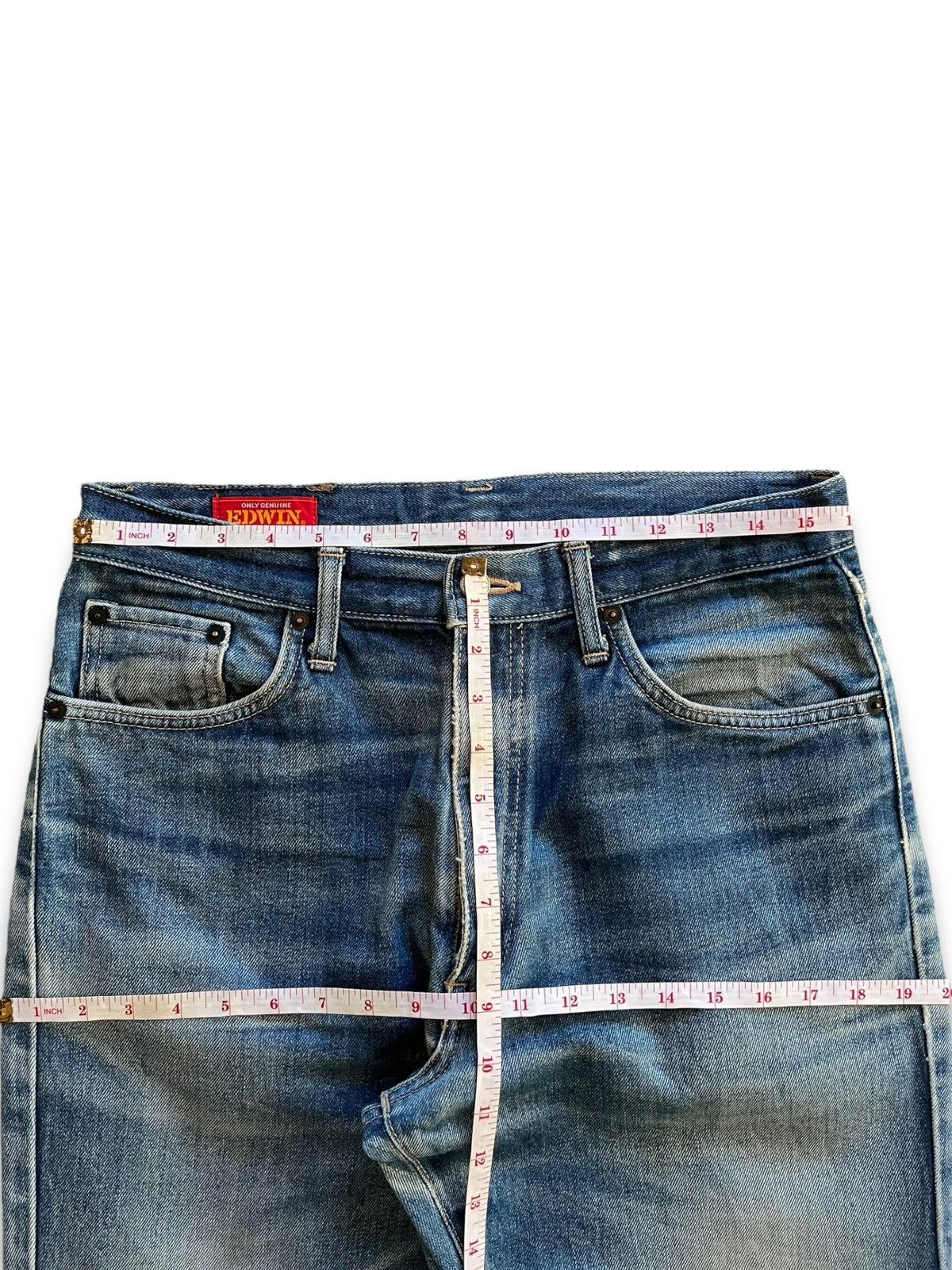 Edwin Vintage Edwin Japan Distressed Baggy Blue Denim Jeans 32x28 Size US 32 / EU 48 - 11 Thumbnail