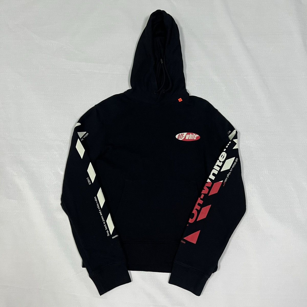 Off White OFF WHITE SS19 DIAGONAL SPLIT LOGO HOODIE Grailed