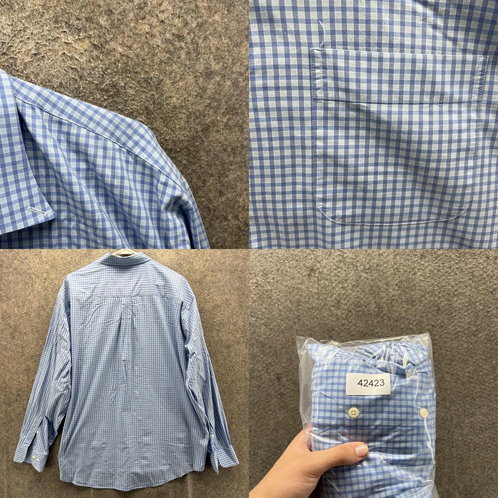 Peter Millar Peter Millar Shirt Mens 2XL Blue Check Long Sleeve Button Front Casual Woven Size US XXL / EU 58 / 5 - 8 Thumbnail