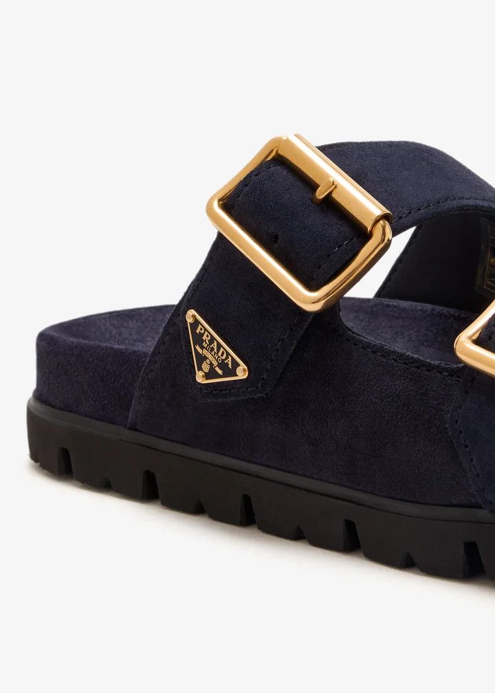Prada os11x0126 Suede Strap Sandals in Navy Size US 8 / IT 38 - 2 Thumbnail