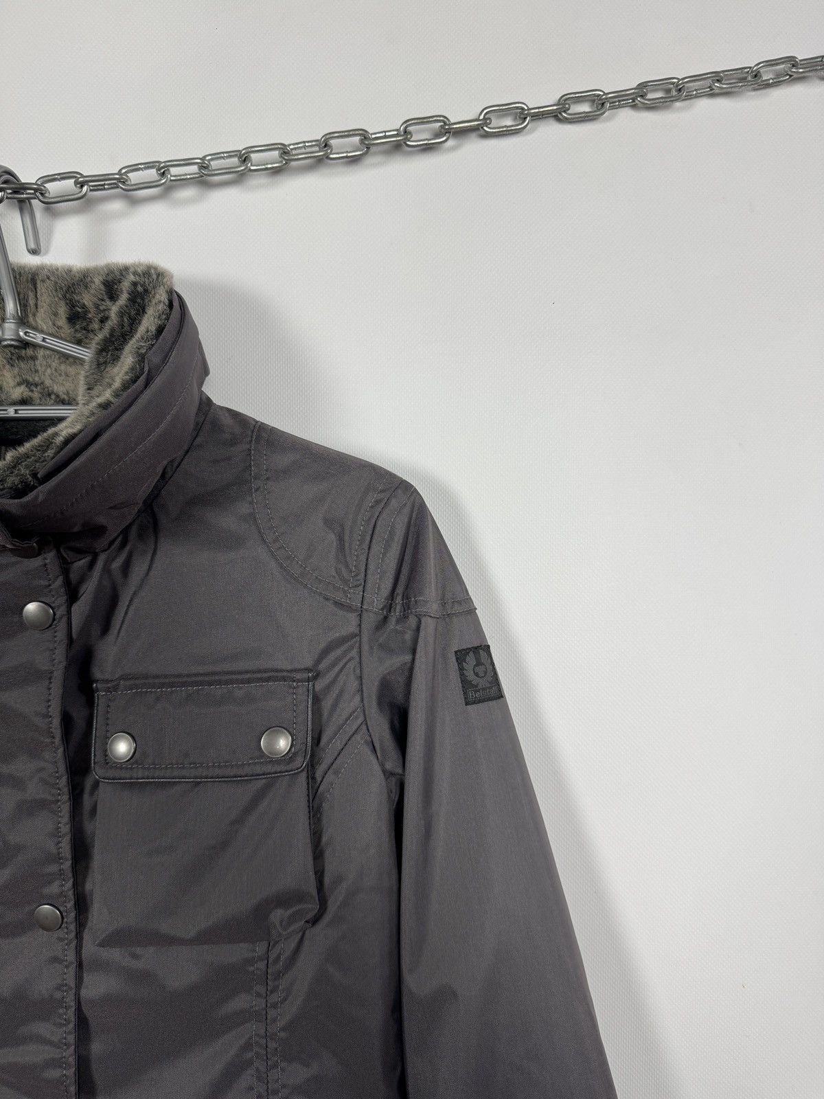 Belstaff Belstaff Faux Fur Trim Lined Biker Moto Nylon Jacket Size 12 Size M / US 6-8 / IT 42-44 - 2 Thumbnail