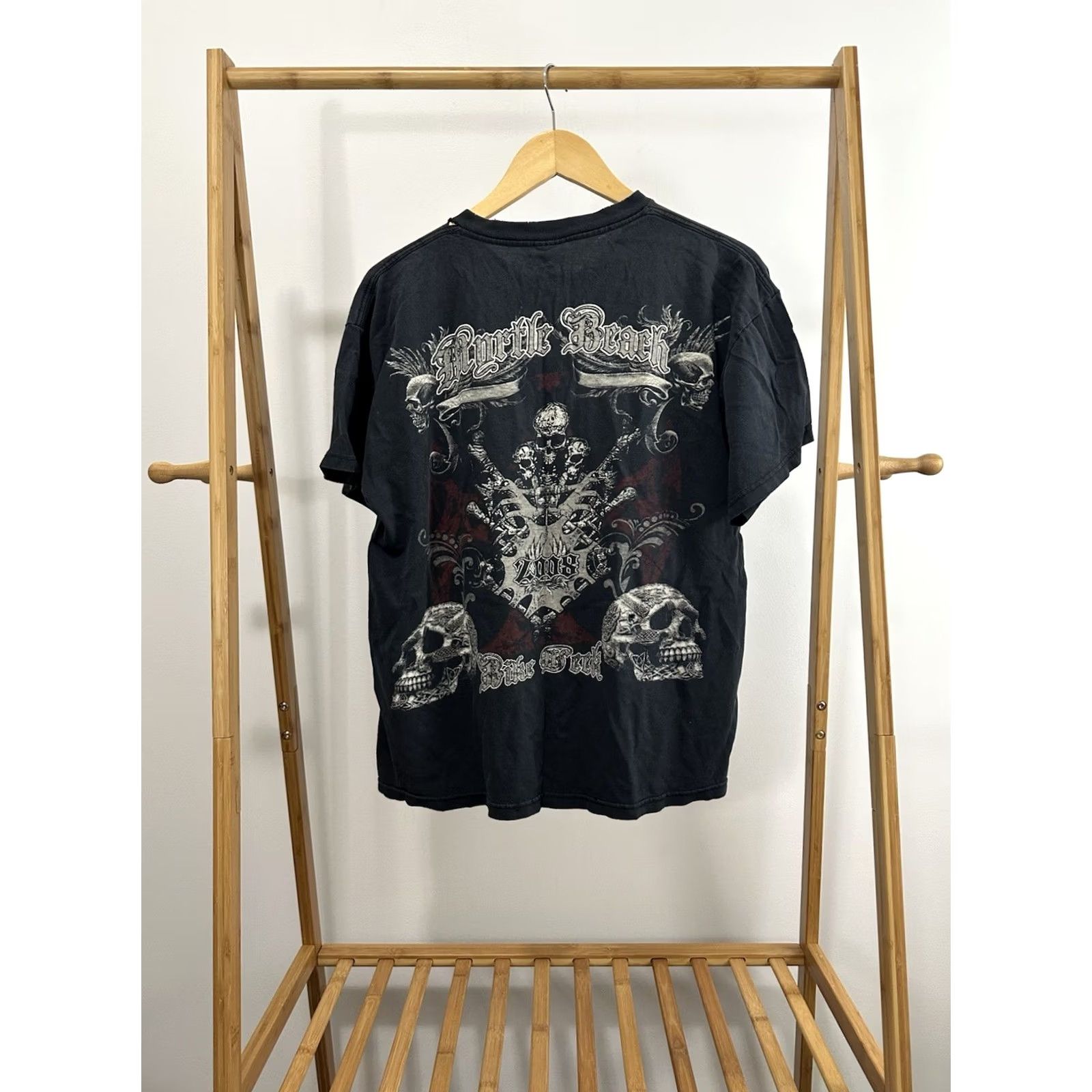 Delta VTG Myrtle Beach Bike Week Skull Y2K Faded Thrashed Worn Biker T-Shirt Size L Size US L / EU 52-54 / 3 - 2 Thumbnail