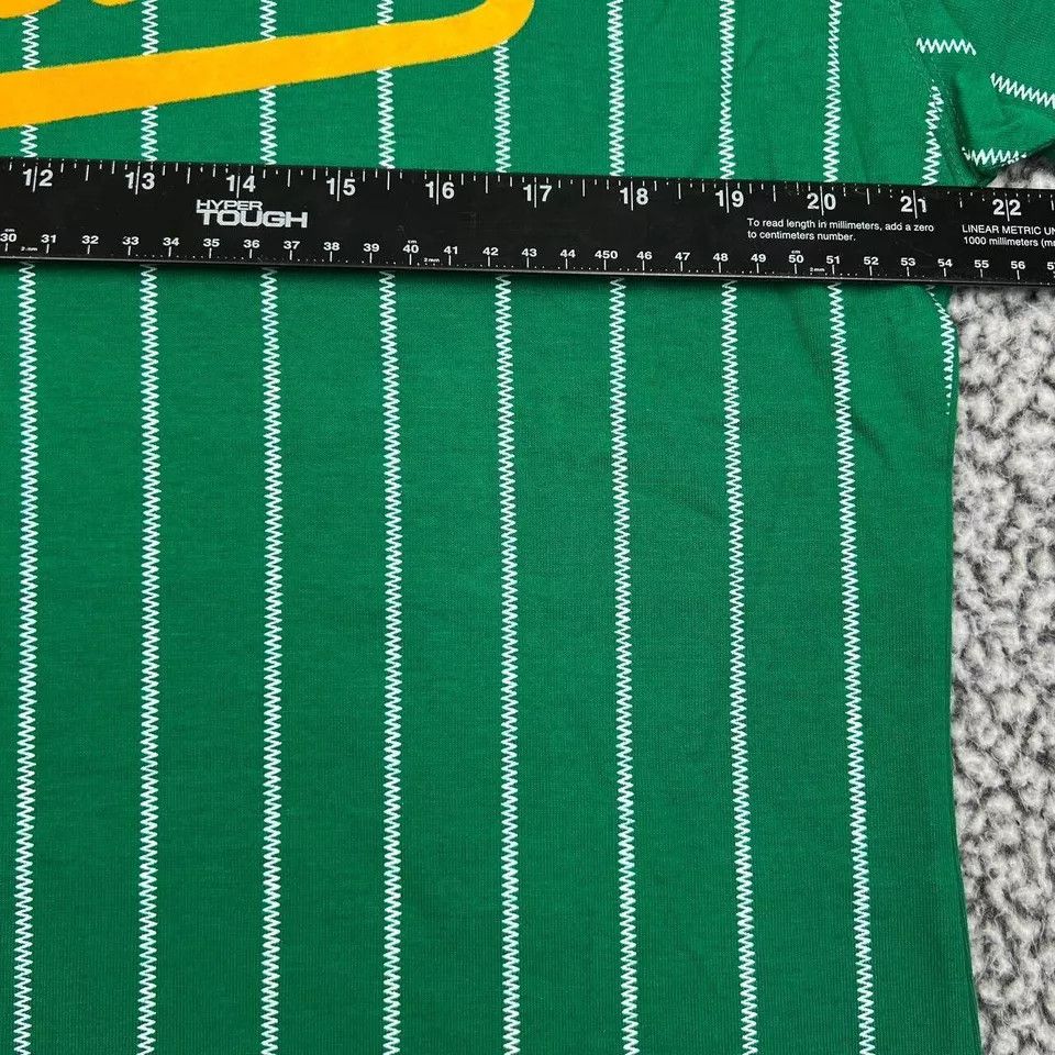 Mitchell & Ness Oakland Athletics Shirt Men Green Pinstripes Cotton New L Size US L / EU 52-54 / 3 - 4 Thumbnail