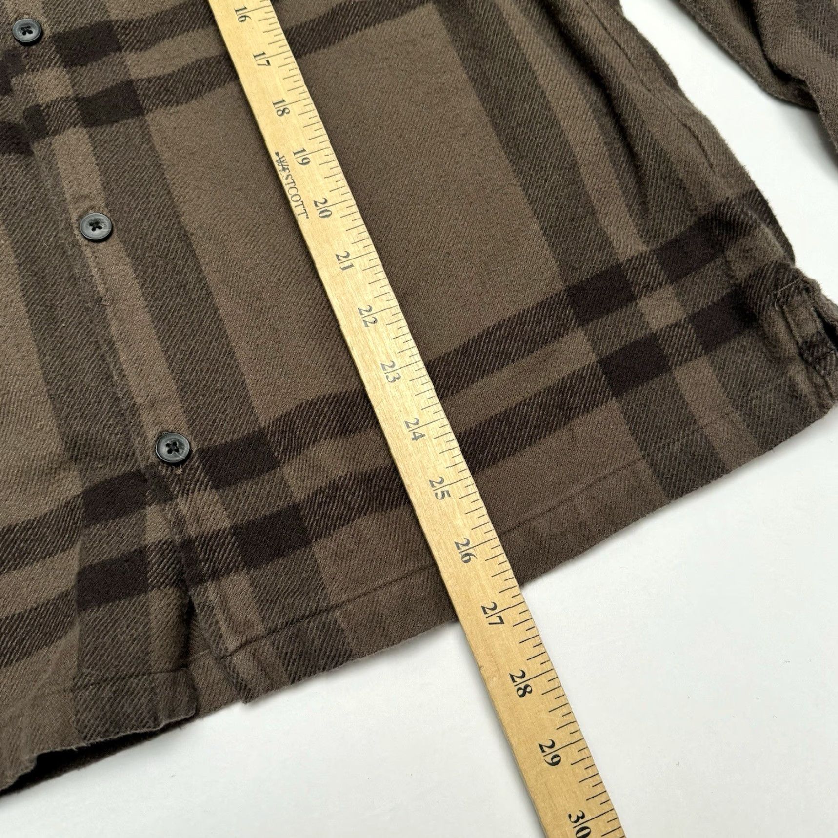 Allsaints ALLSAINTS Men’s Medium Brown Plaid Long Sleeve Button-Up Heavy Flannel Anchorage Size US M / EU 48-50 / 2 - 5 Thumbnail
