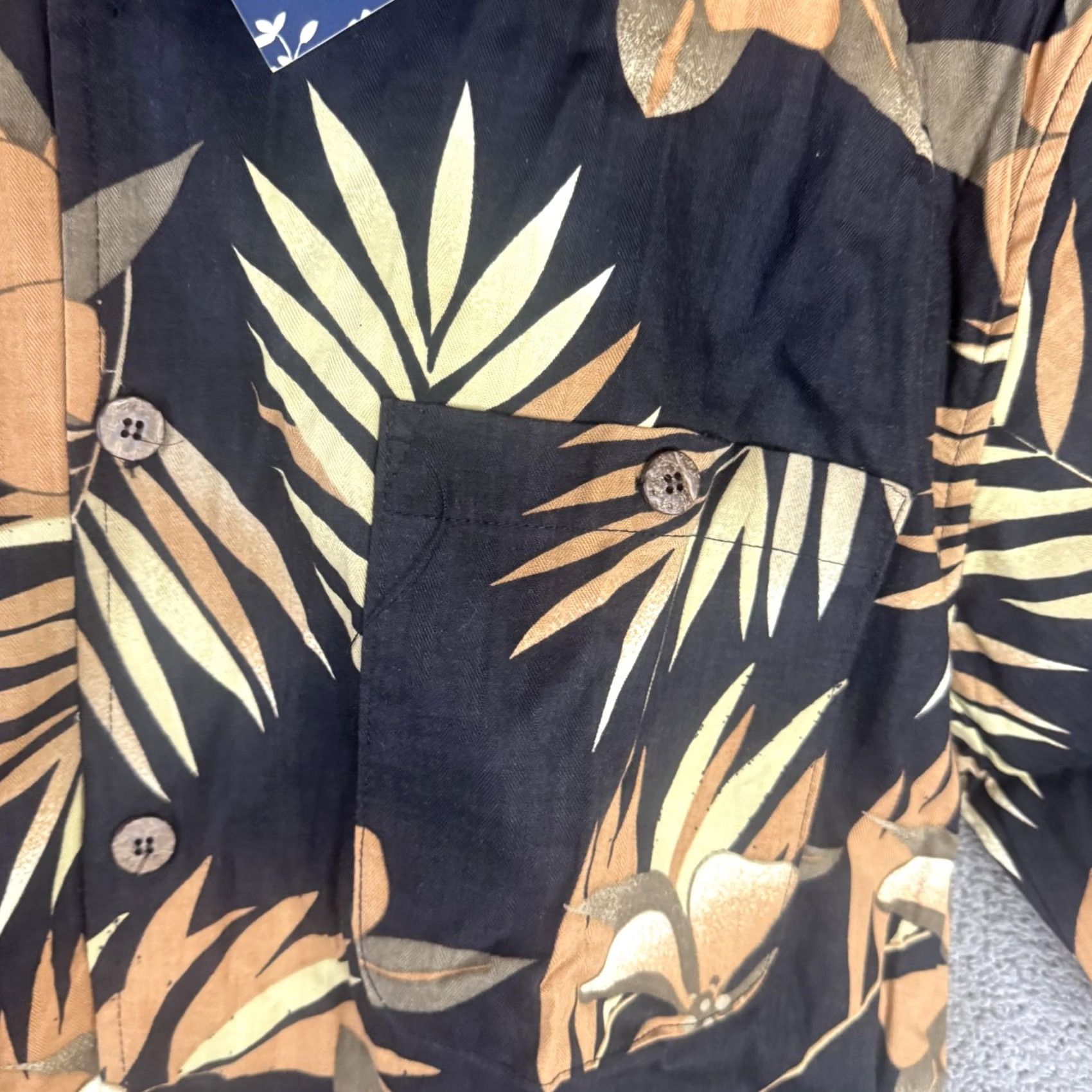 Vintage Caribbean Joe Shirt Mens XL Black Hawaiian Short Sleeve Button Front Tropical Floral Size US XL / EU 56 / 4 - 4 Thumbnail