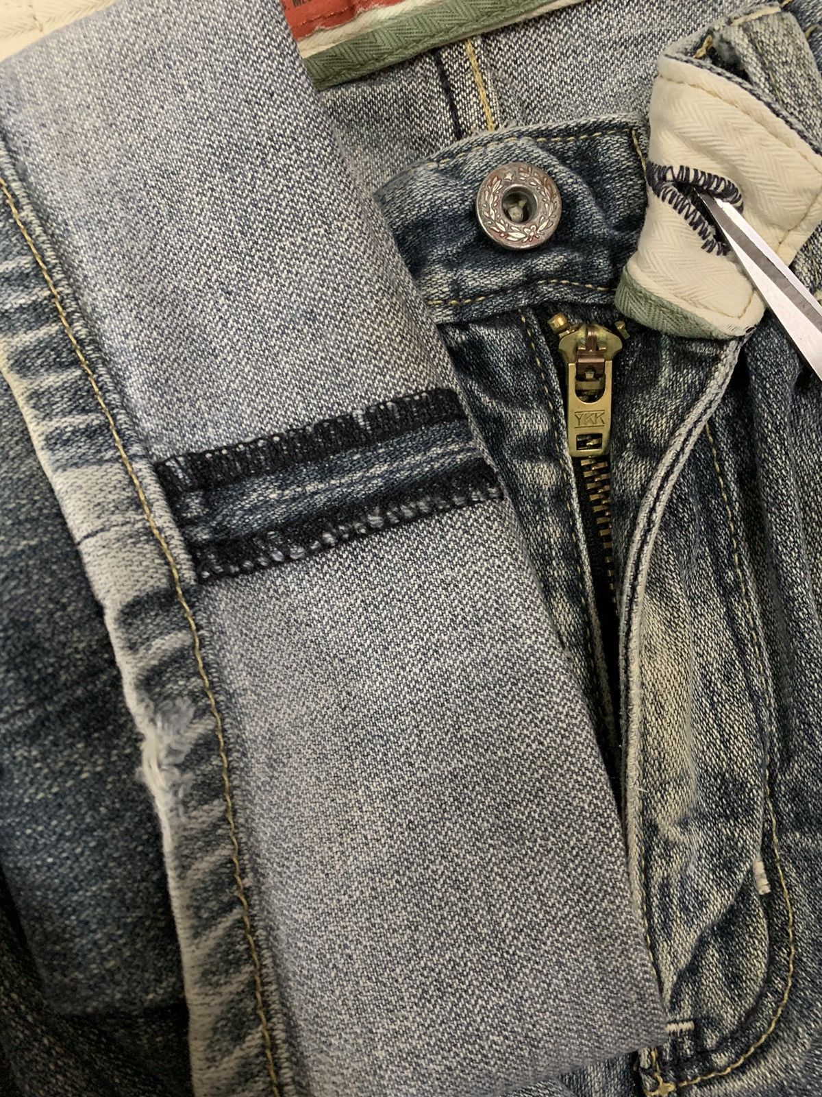 Japanese Brand × KMRii × Yasuyuki Ishii Vintage Japanese Brand Rusty Blue Washed Distressed Jeans Size US 30 / EU 46 - 4 Thumbnail