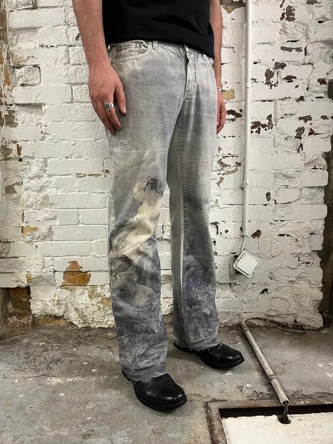 Roberto Cavalli 1990s Roberto Cavalli Angels Renaissance Grey Pants Size US 32 / EU 48 - 3 Thumbnail