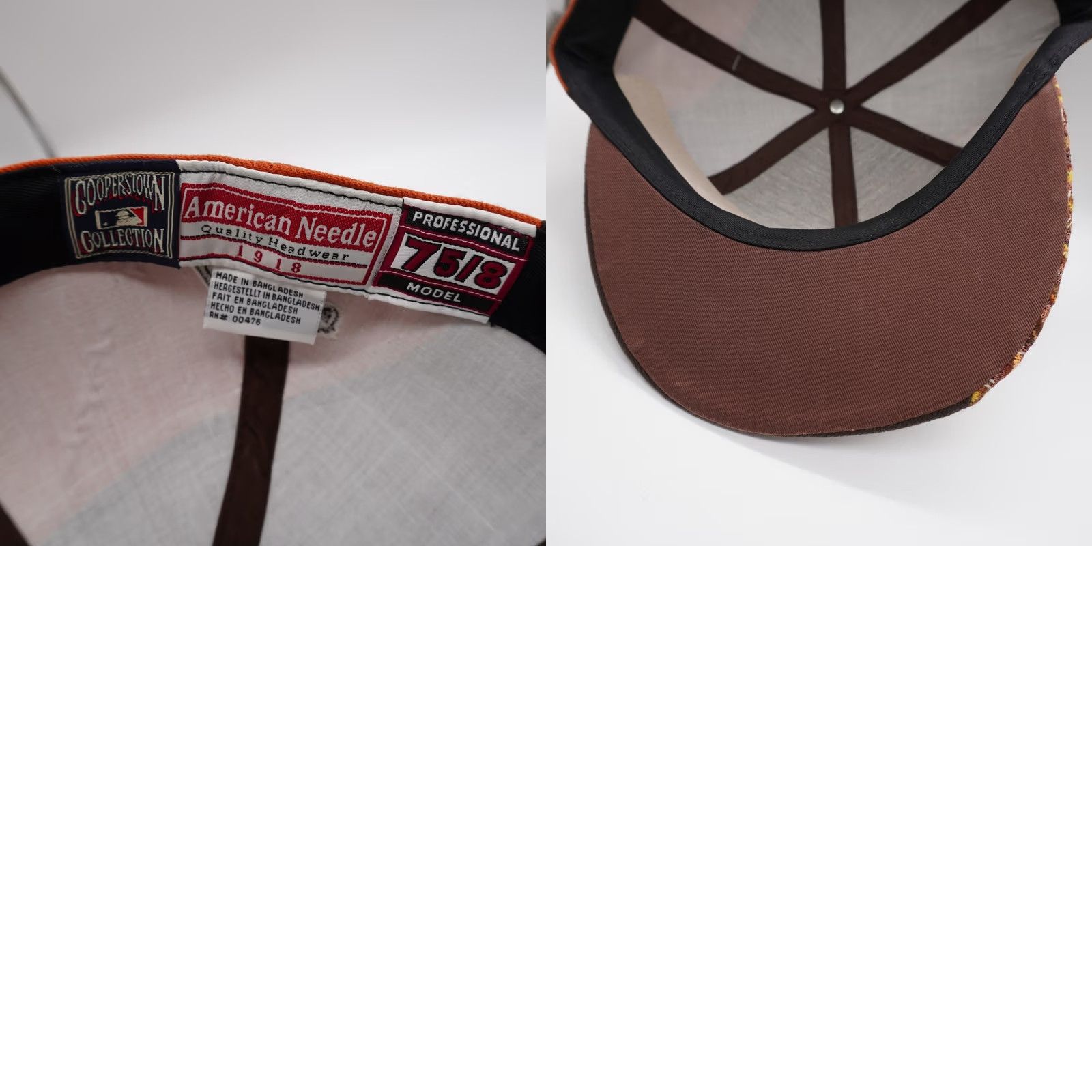 American Needle American Needle SF Giants Hat Mens 7 5/8 Brown Orange Textured Knit Fitted Cap Size ONE SIZE - 8 Thumbnail