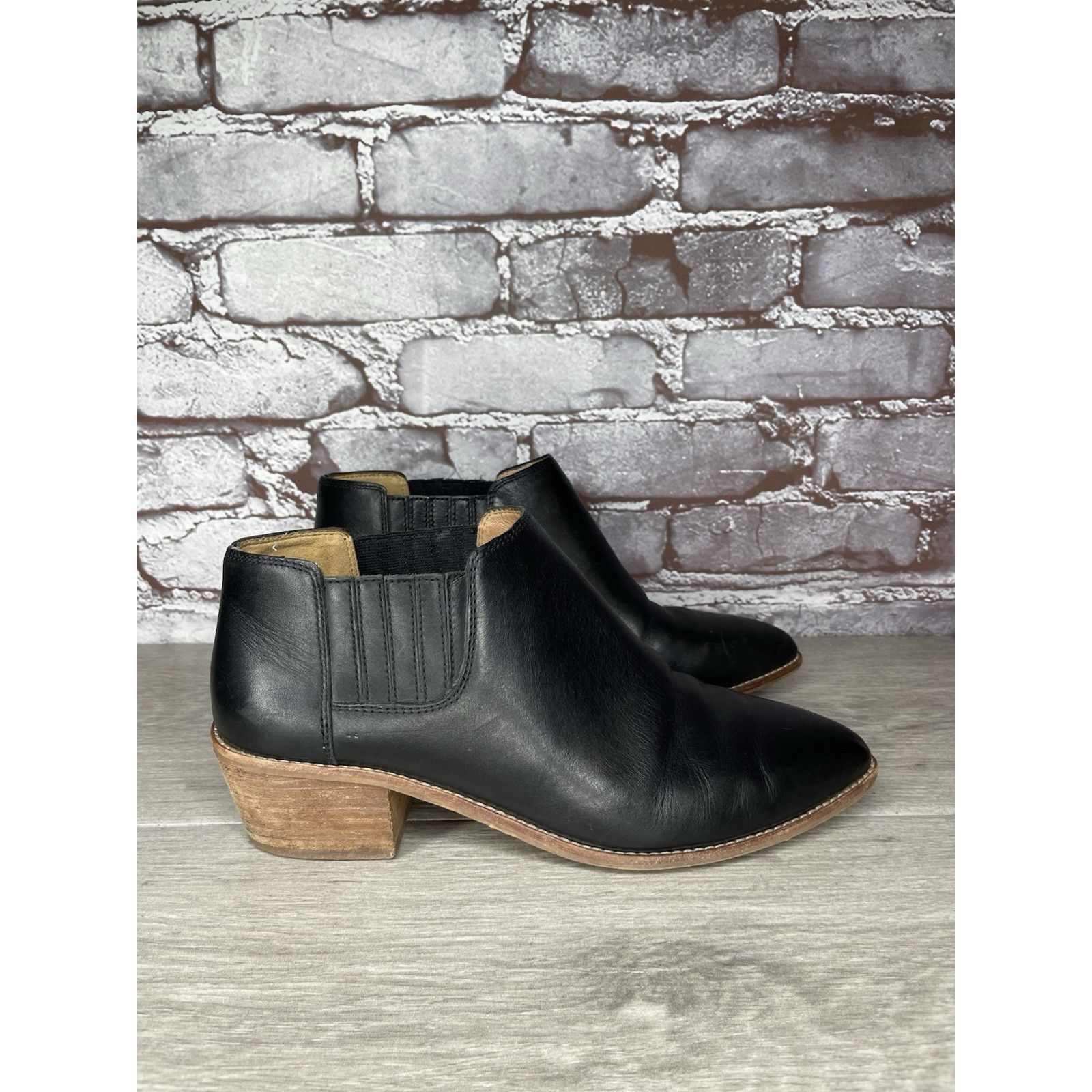 Madewell Madewell The Myles Black Leather Ankle Booties Heeled Boots Size US 8 / IT 38 - 18 Thumbnail