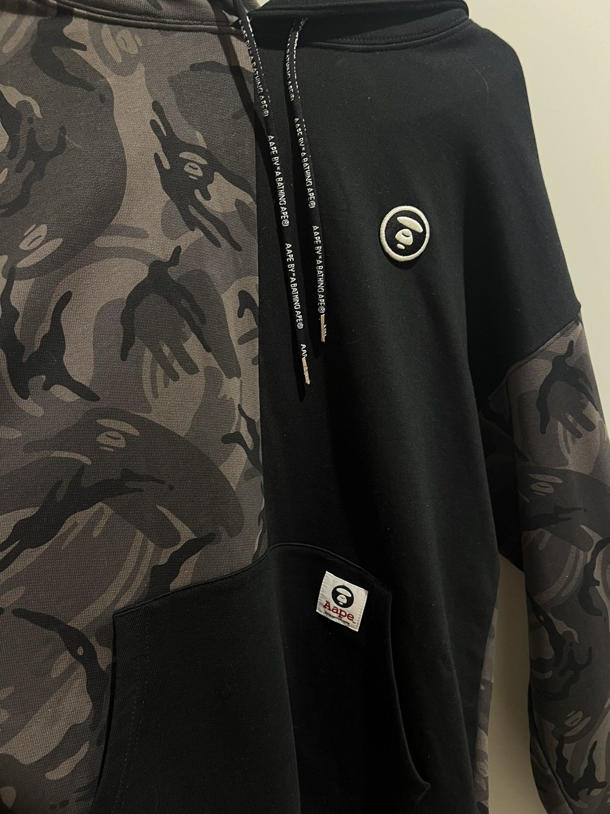 Aape AAPE BY BATHING APE BLACK / GRAY MONOGRAM HOODIE BRAND NEW Size US M / EU 48-50 / 2 - 2 Thumbnail