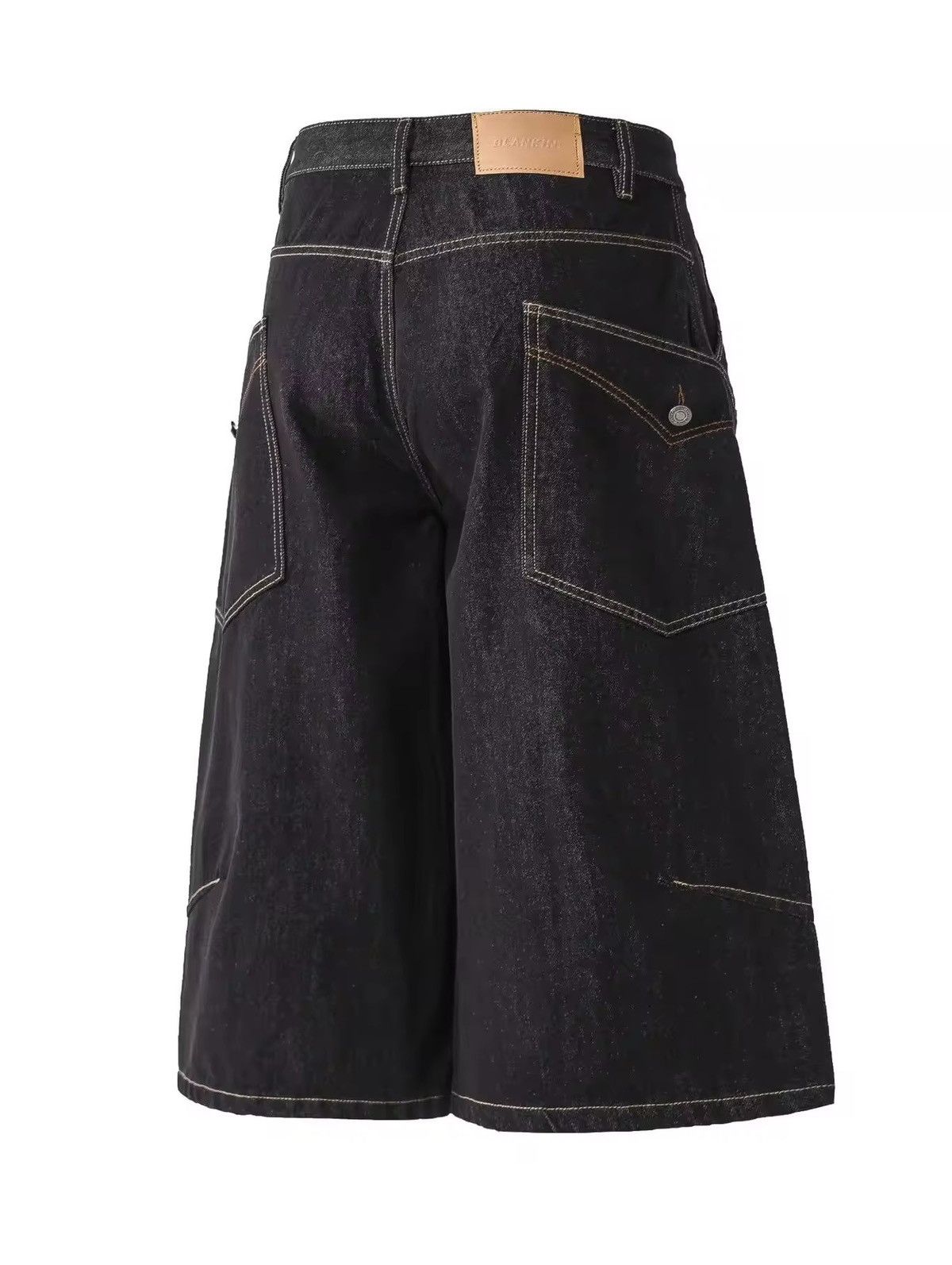 Jean Wide Long Black Denim Shorts / Jorts Size US 33 - 5 Thumbnail