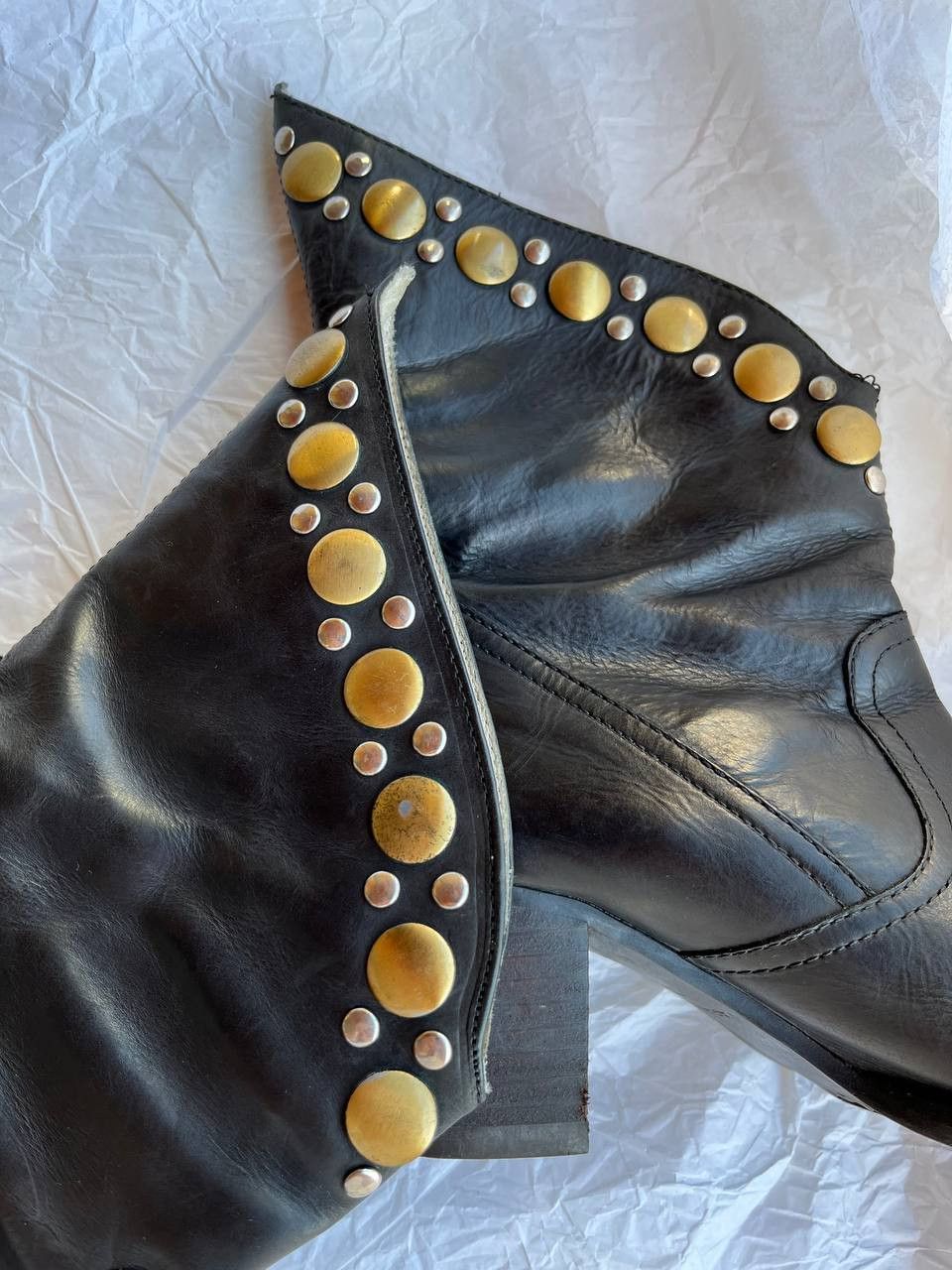 Vagabond × Vintage Vagabond vintage western black leather boots with studs Size US 6 / IT 36 - 6 Thumbnail
