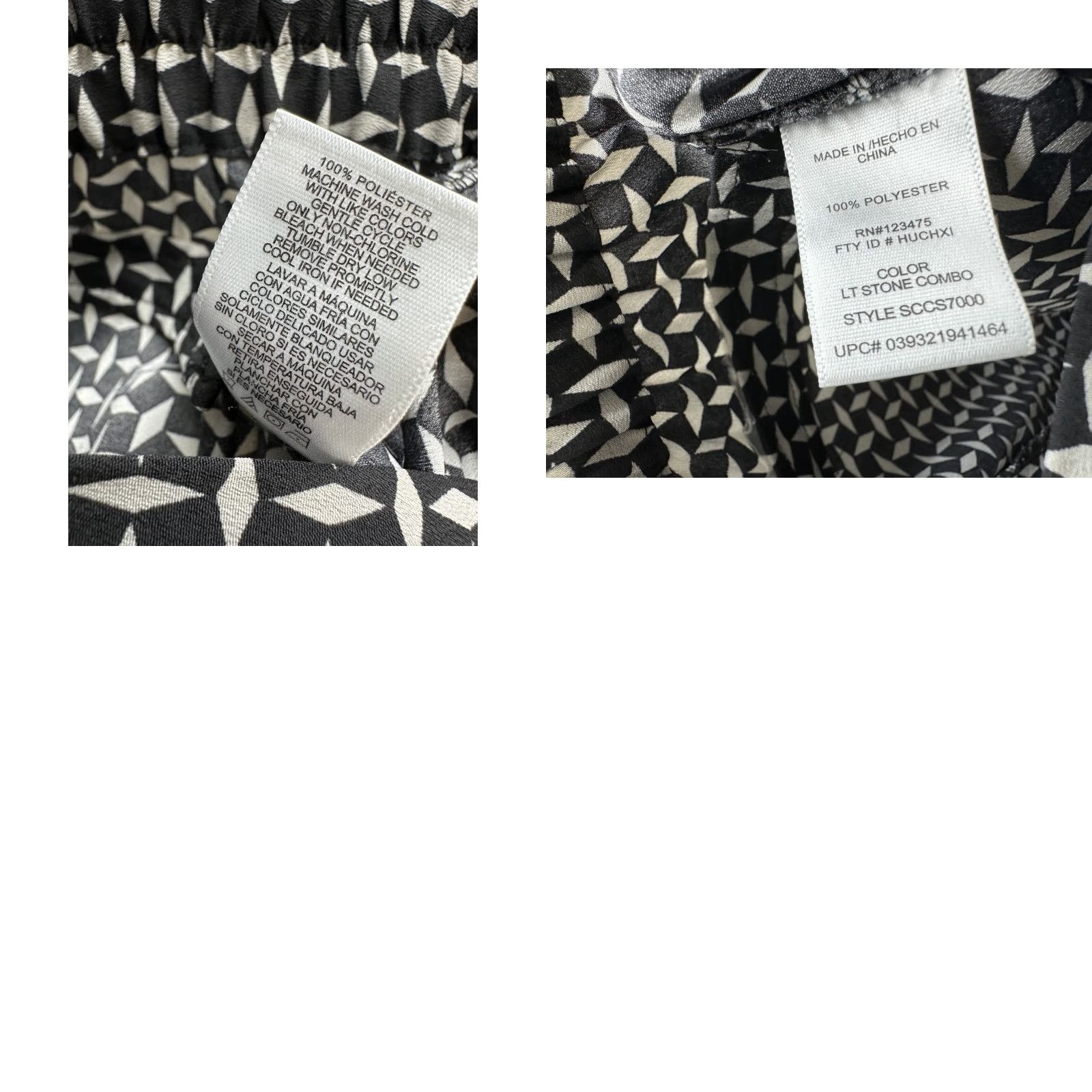 Christian Siriano Christian Siriano Runaway Geometric Pants Elastic Waist Sz M Women Black White Geometric Pattern Ankle Straight Inseam 31 Size 32" / US 10 / IT 46 - 8 Thumbnail