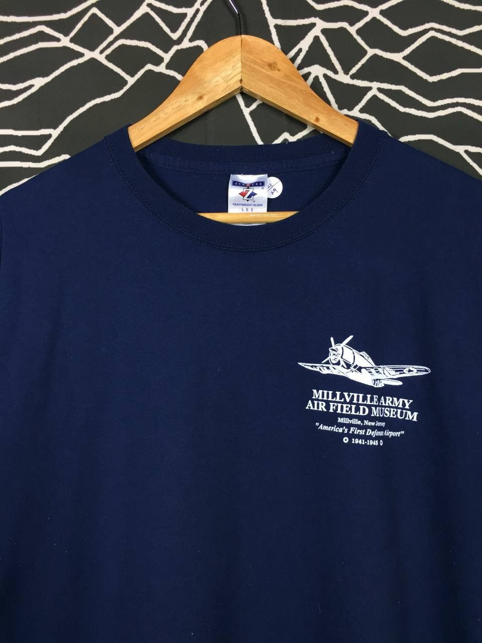 Jerzees × Vintage Vtg 50/50 Jerzees Millville Army Air Field Museum Tee Size US L / EU 52-54 / 3 - 6 Thumbnail
