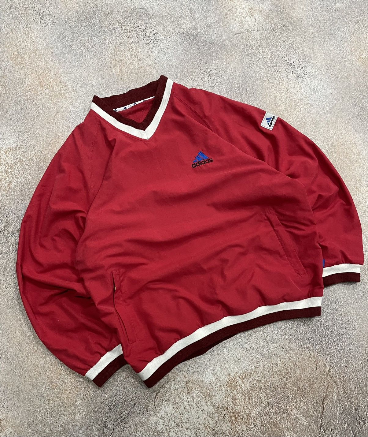 Adidas Vintage Adidas Nylon Drill Boxy Sweatshirt Size US XL / EU 56 / 4 - 1 Thumbnail