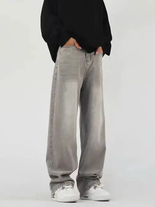 Jean Retro high street smoke gray baggy jeans Size US 34 / EU 50 - 1 Thumbnail