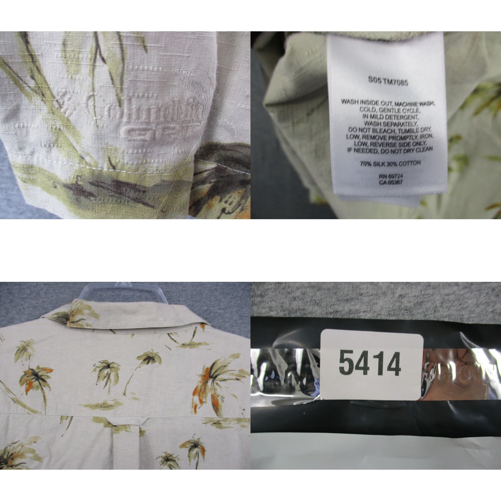 Vintage **Columbia Mens XL Tropical Palm Tree Silk Blend Button-Up Shirt** User: **Columbia Mens XL Tropical Palm Tree Silk Blend Button-Up Shirt** Size US XL / EU 56 / 4 - 8 Thumbnail