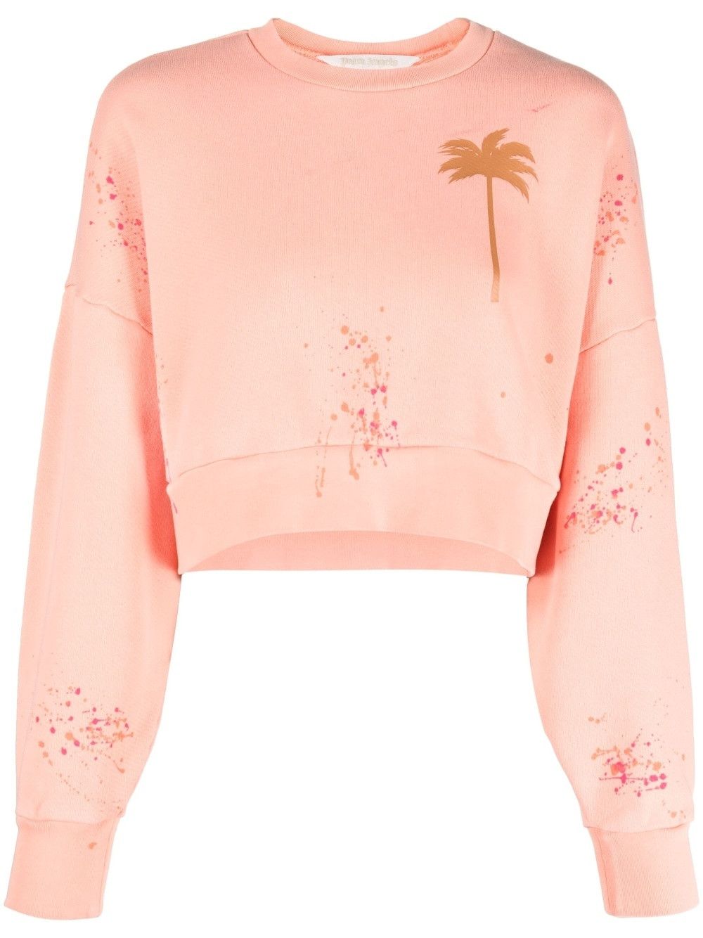 Palm Angels o1mle0425 Pxp Painted Cropped Crew Long Sleeve T-Shirt Size S / US 4 / IT 40 - 1 Thumbnail