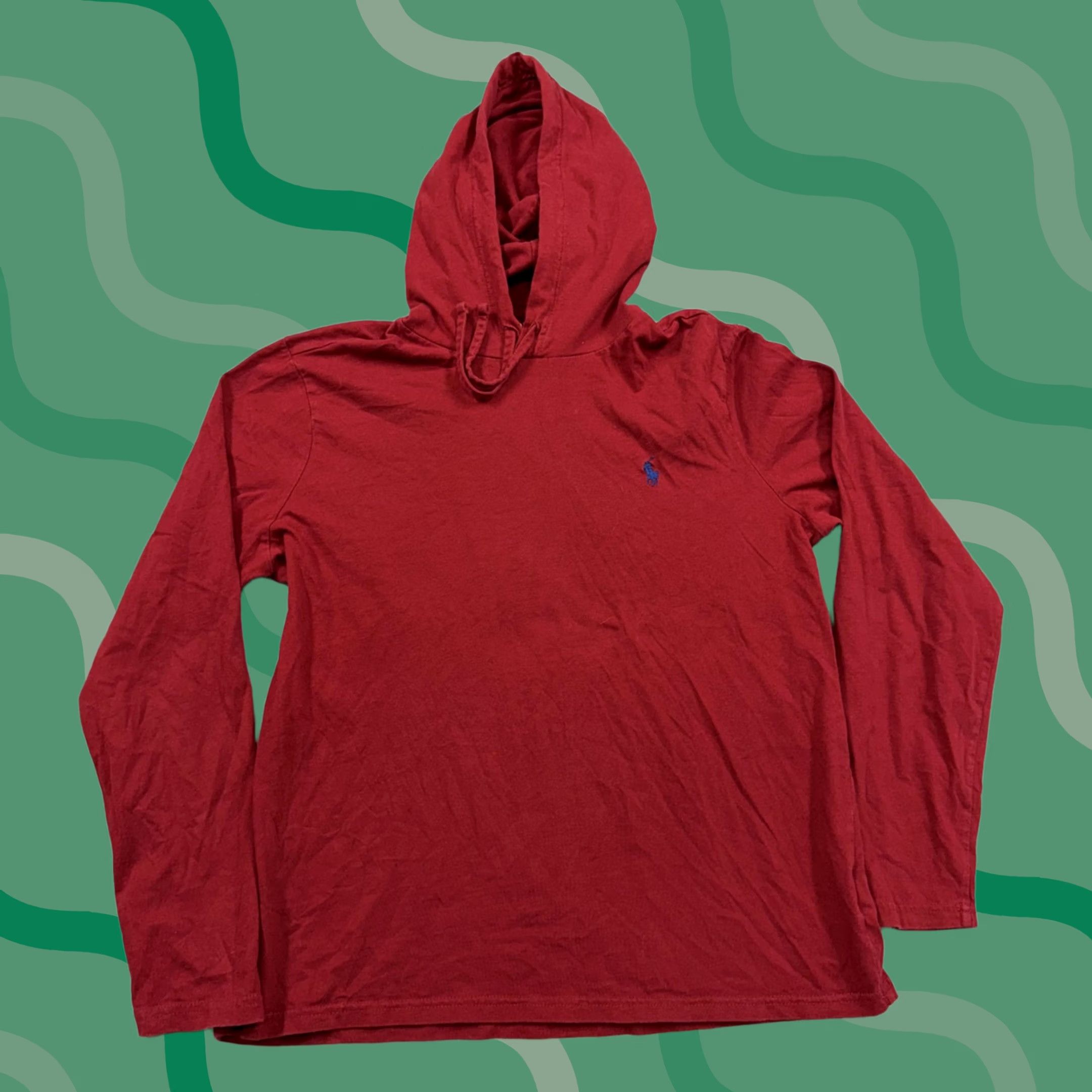Polo Ralph Lauren Polo Ralph Lauren Hoodie Sweatshirt Mens M Red Lightweight Jersey Pullover Crew Neck Hooded Logo Embroidered Size US M / EU 48-50 / 2 - 1 Thumbnail
