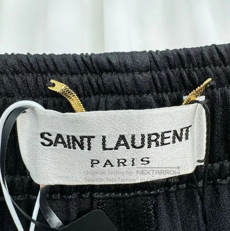 Yves Saint Laurent YSL Black Embroidered Logo Casual Pants . Size 23" - 4 Thumbnail